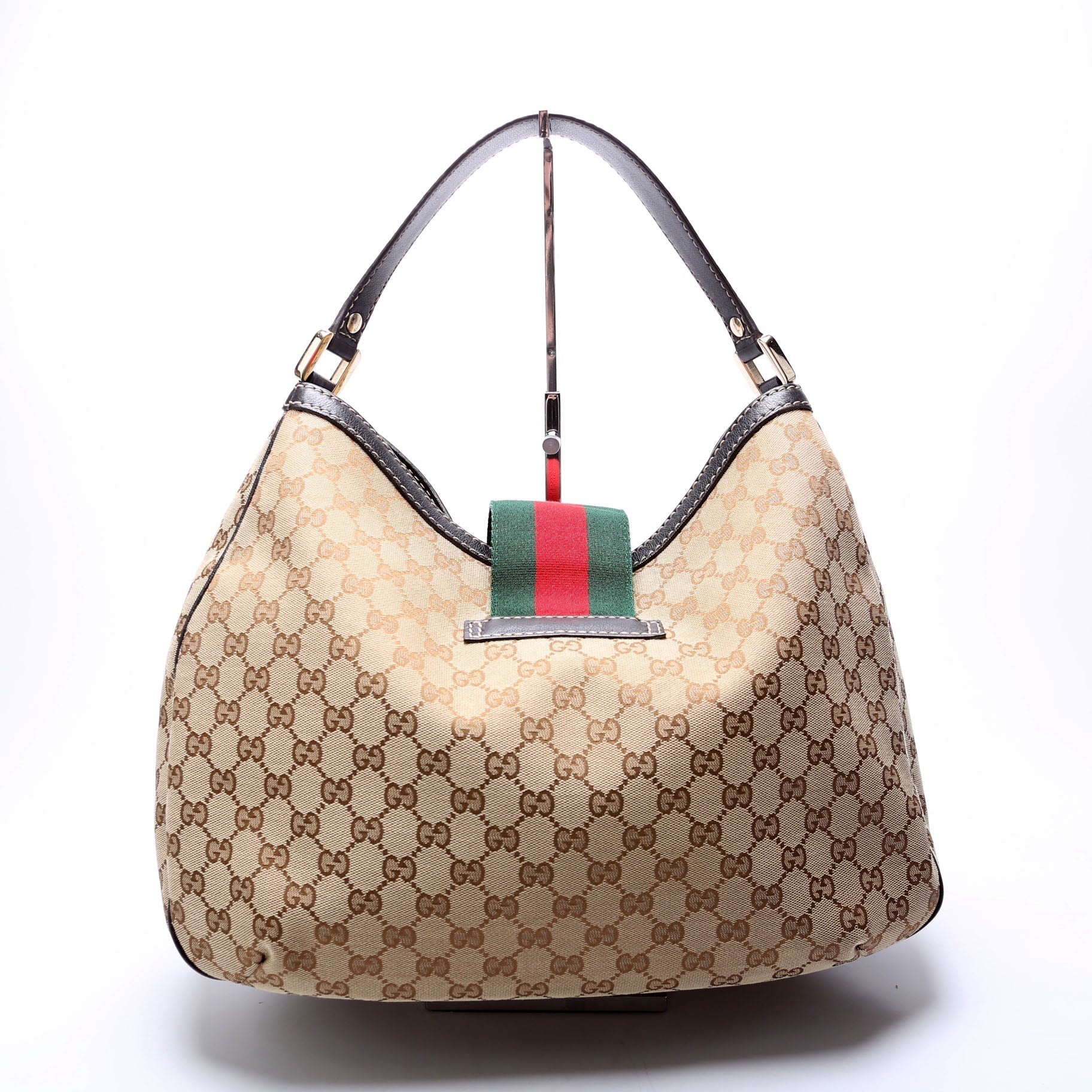 Gucci GG New Ladies Web Canvas Large Shoulder Bag Hobo 2