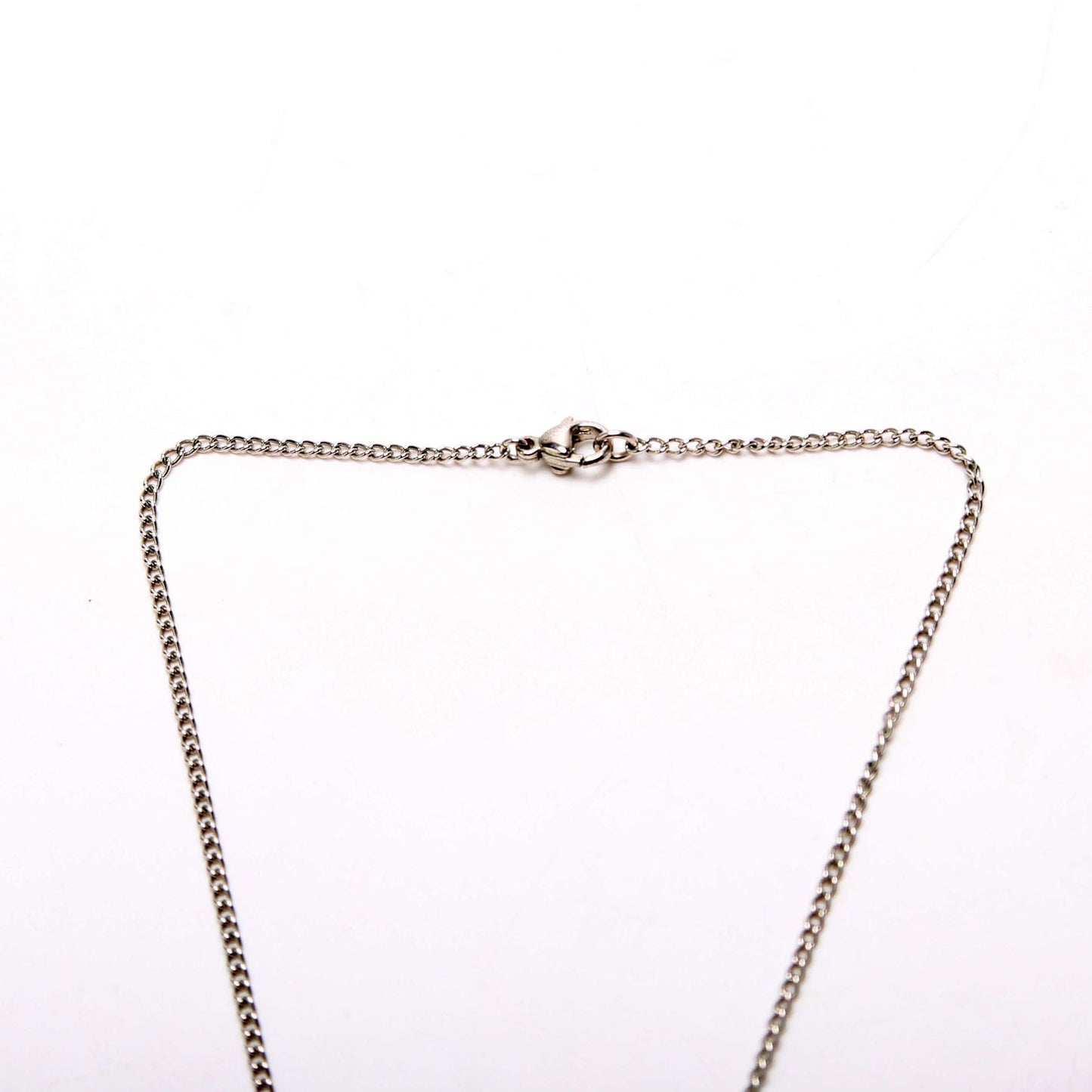 Chanel CC Cut Out Medium Pendent Necklace Silver