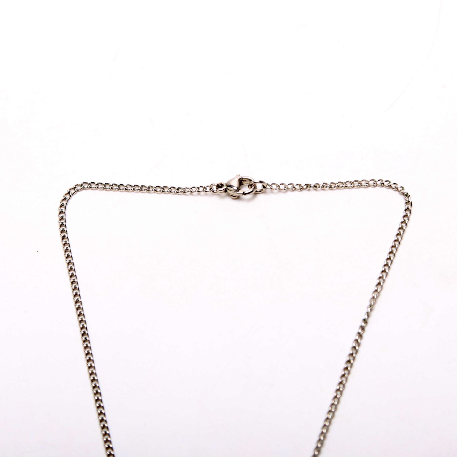 Chanel CC Cut Out Medium Pendent Necklace Silver
