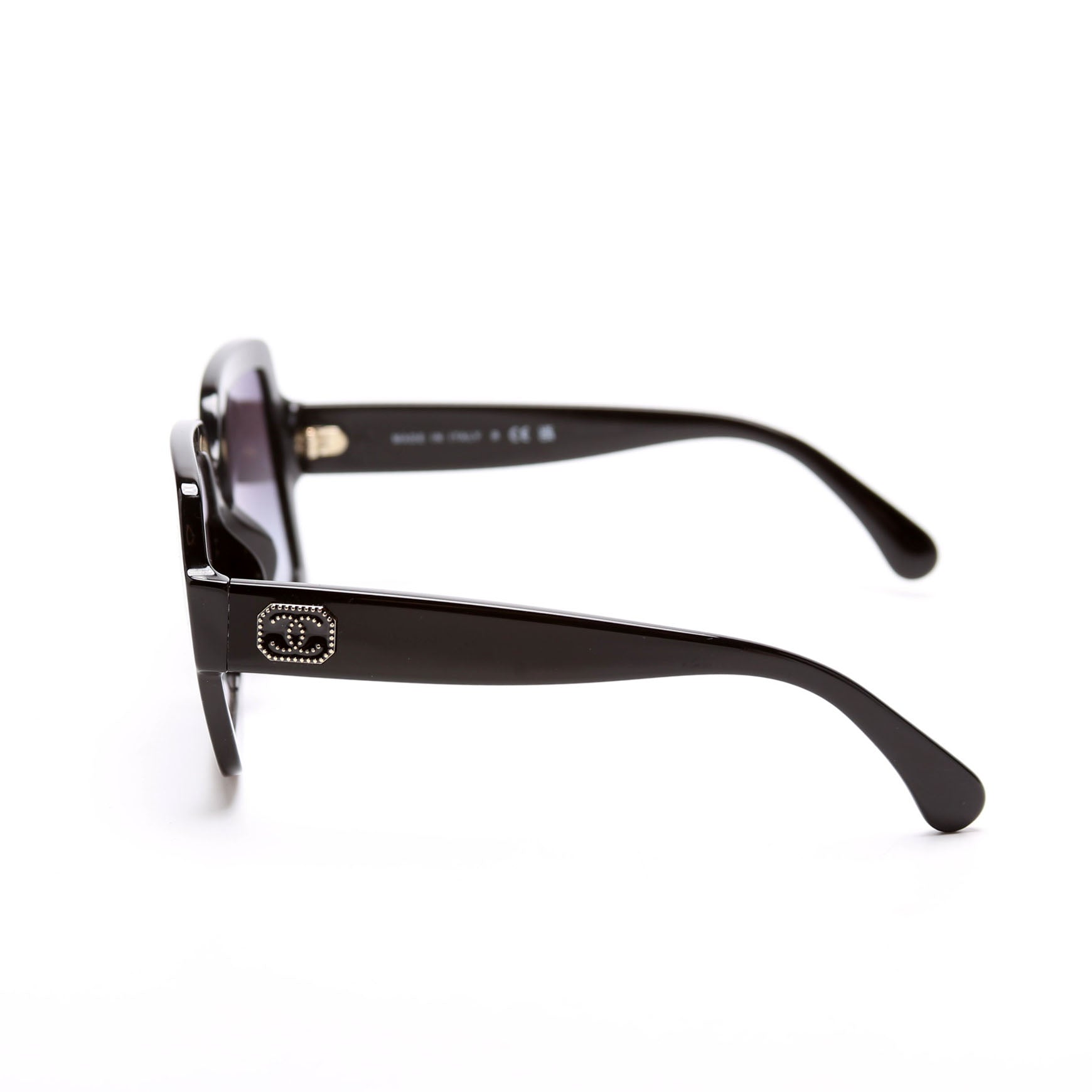 Chanel 5479-A Oversized Square Acetate Sunglasses Black
