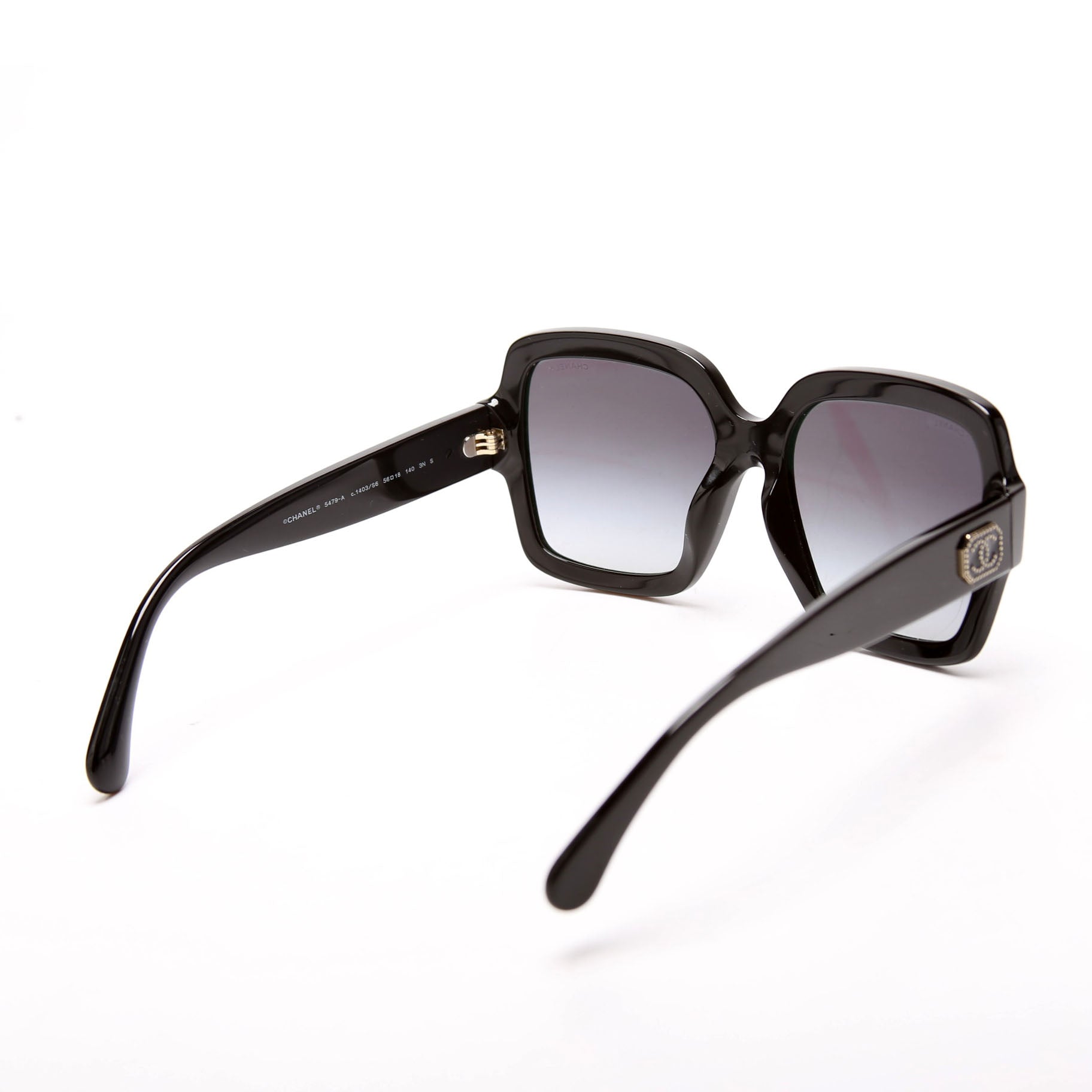 Chanel 5479-A Oversized Square Acetate Sunglasses Black