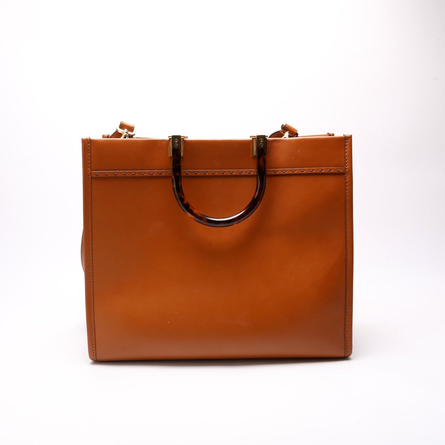 Fendi 8Bh386 Sunshine Shopper Bag Leather Brown Medium Travel Bag