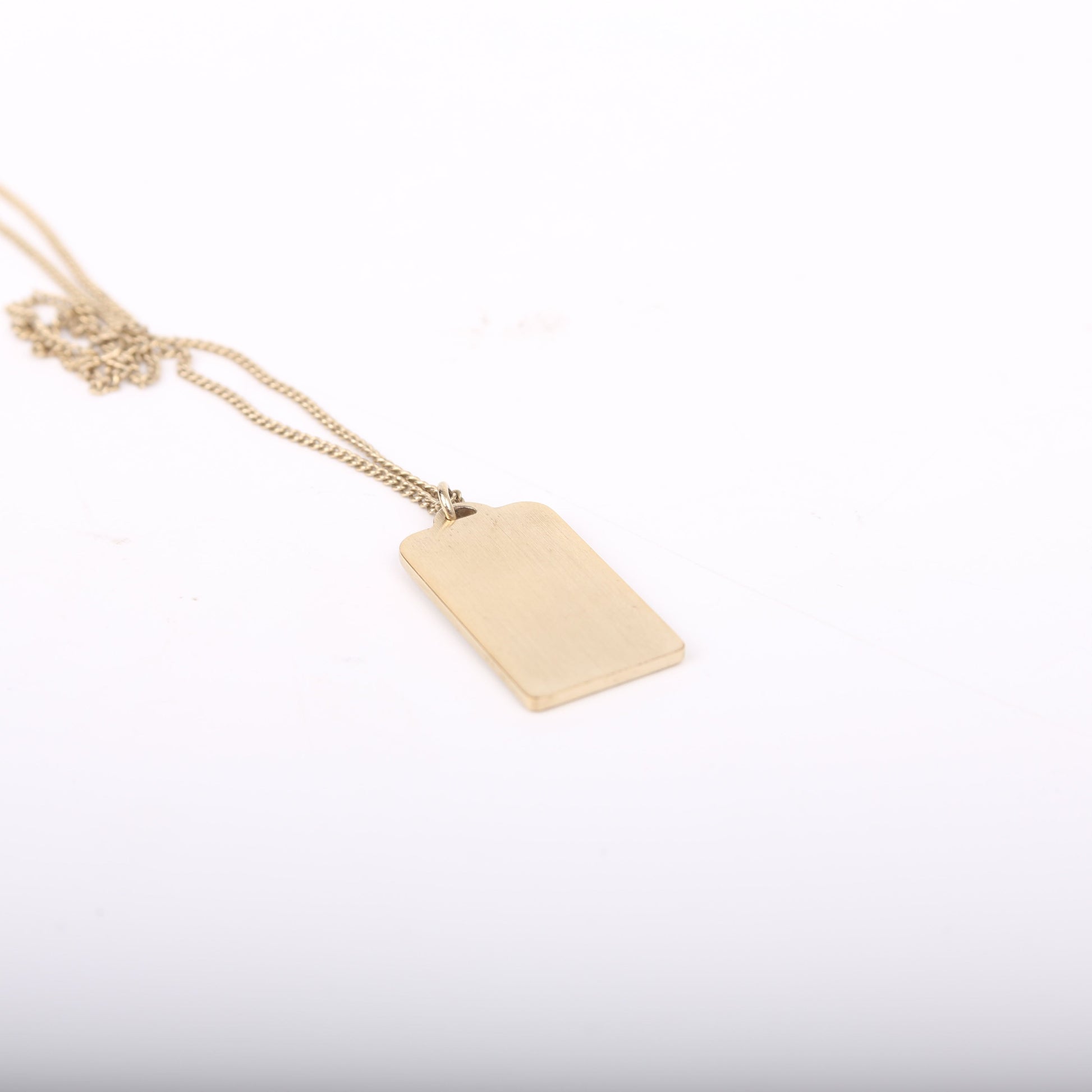 Chanel Cambon Dog Tag Long Necklace Gold
