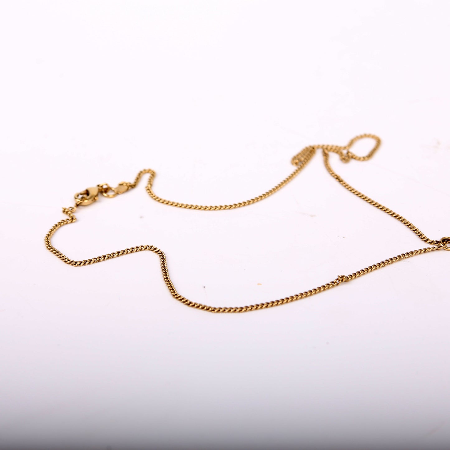 Chanel Cambon Dog Tag Long Necklace Gold