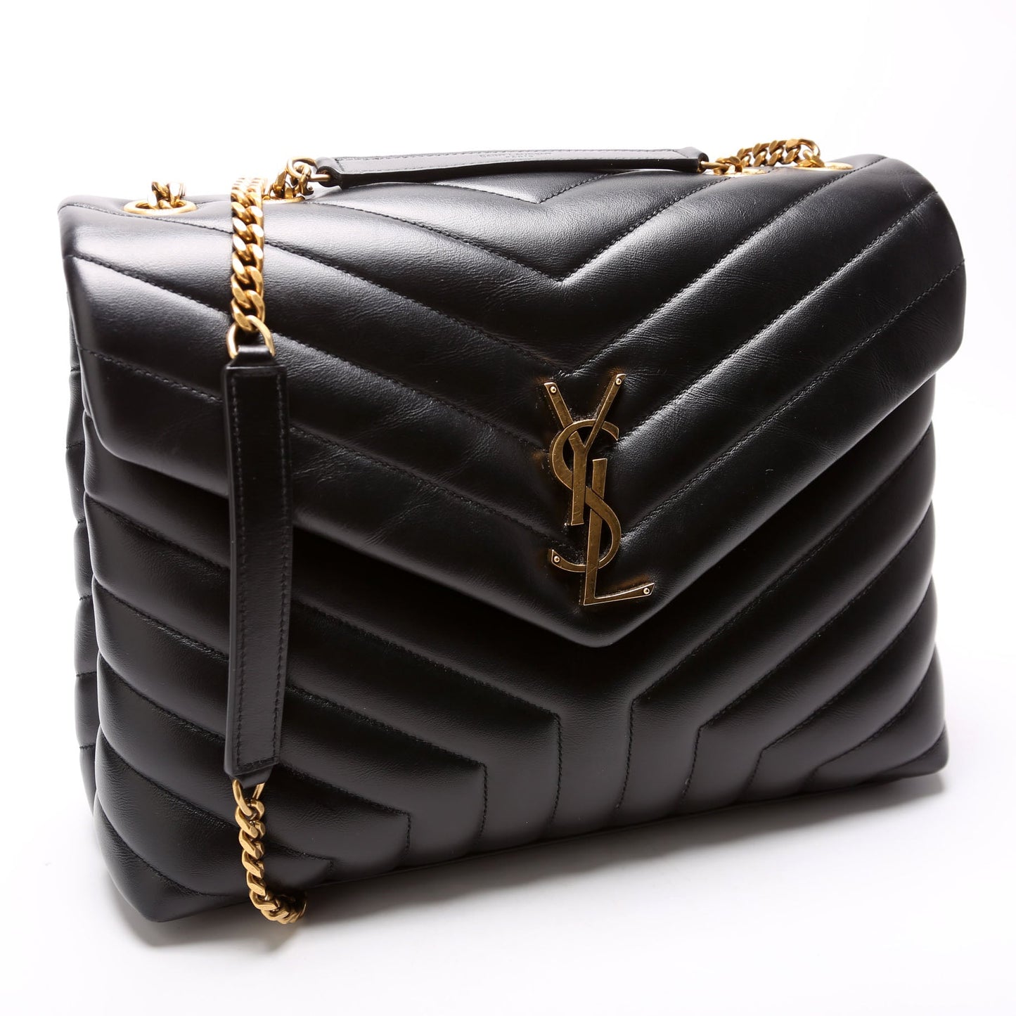 YSL Saint Laurent Loulou Bag Quilted Black Medium Travel Bag 574946 Black 4