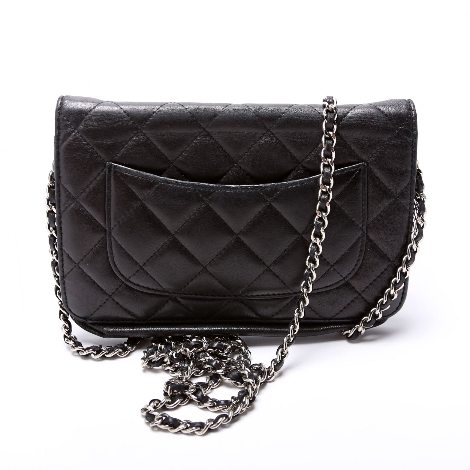 Chanel On Classic Quilted Lambskin Black Wallet Case