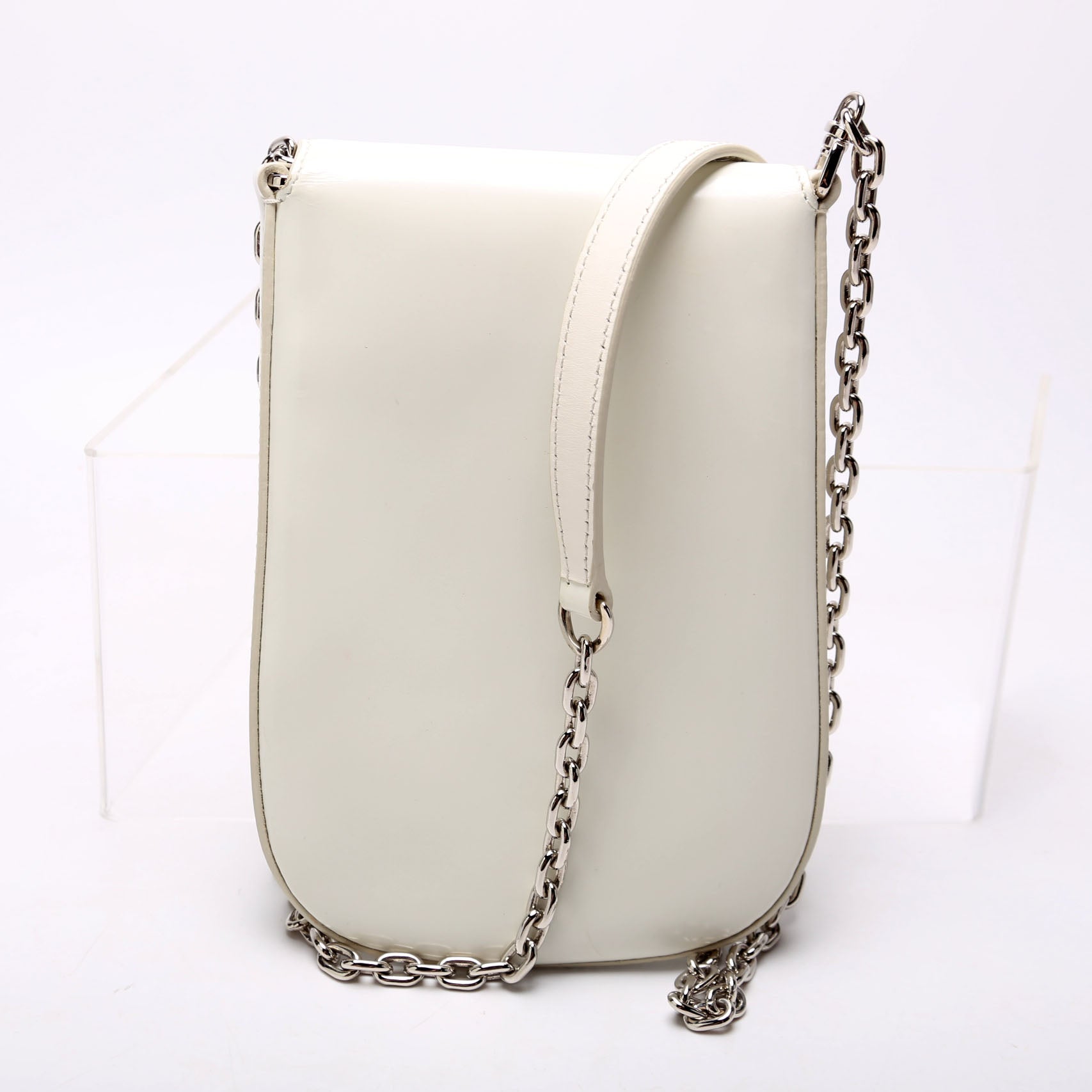 Prada Cleo Brushed Crossbody Bag Leather White