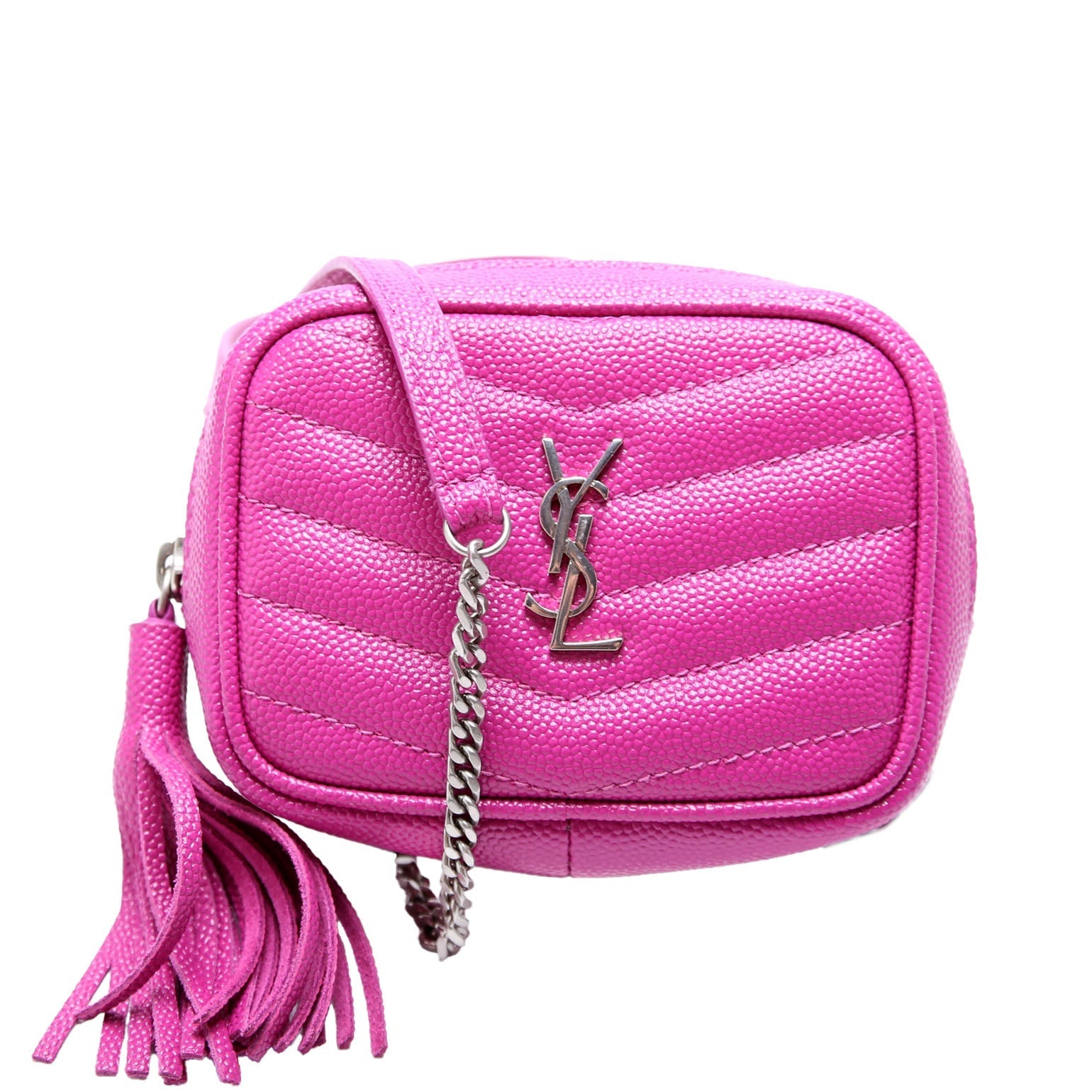 YSL Saint Laurent Saint Laurent Lou Baby Camera Grain De Travel Bag Poudre Fuscia