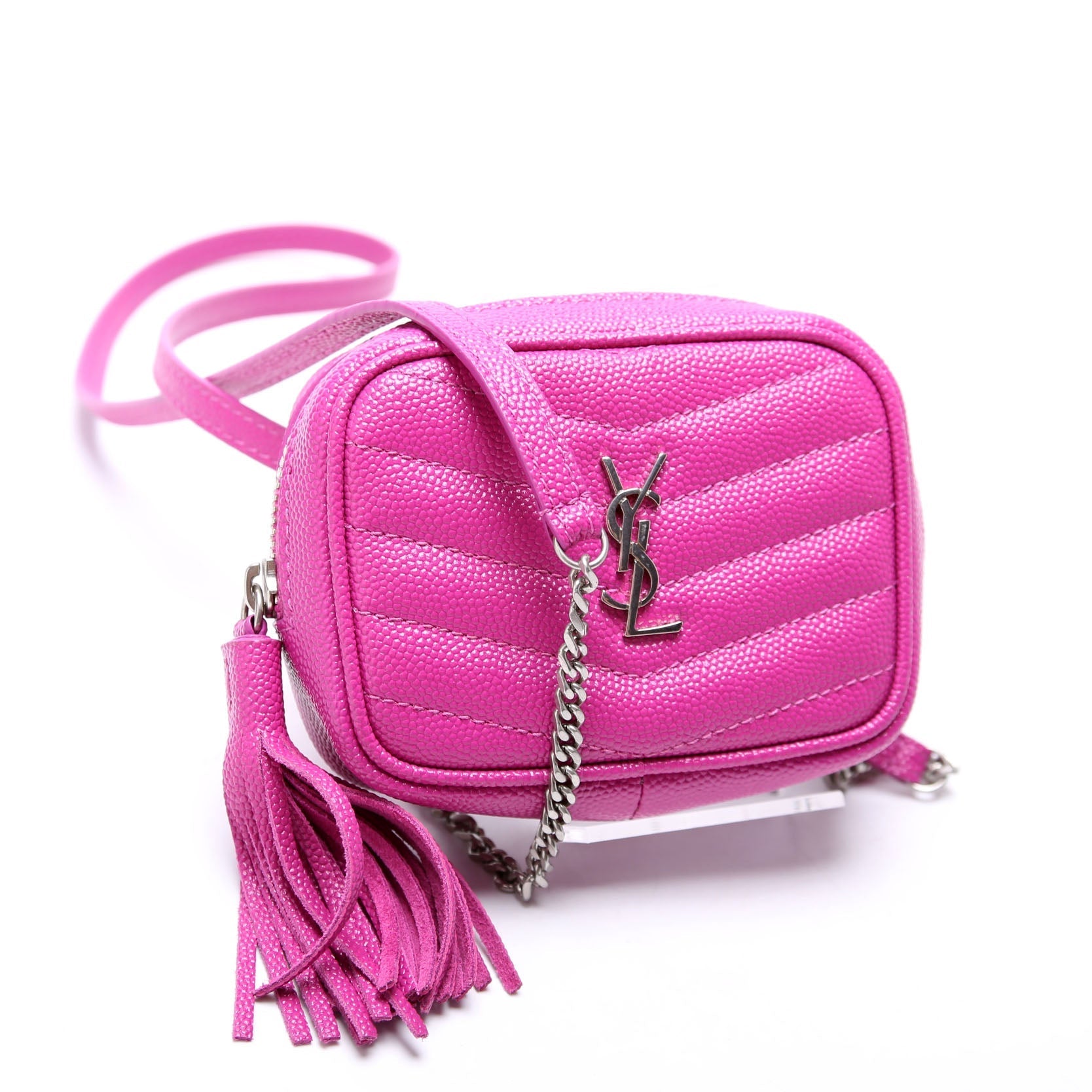 YSL Saint Laurent Saint Laurent Lou Baby Camera Grain De Travel Bag Poudre Fuscia
