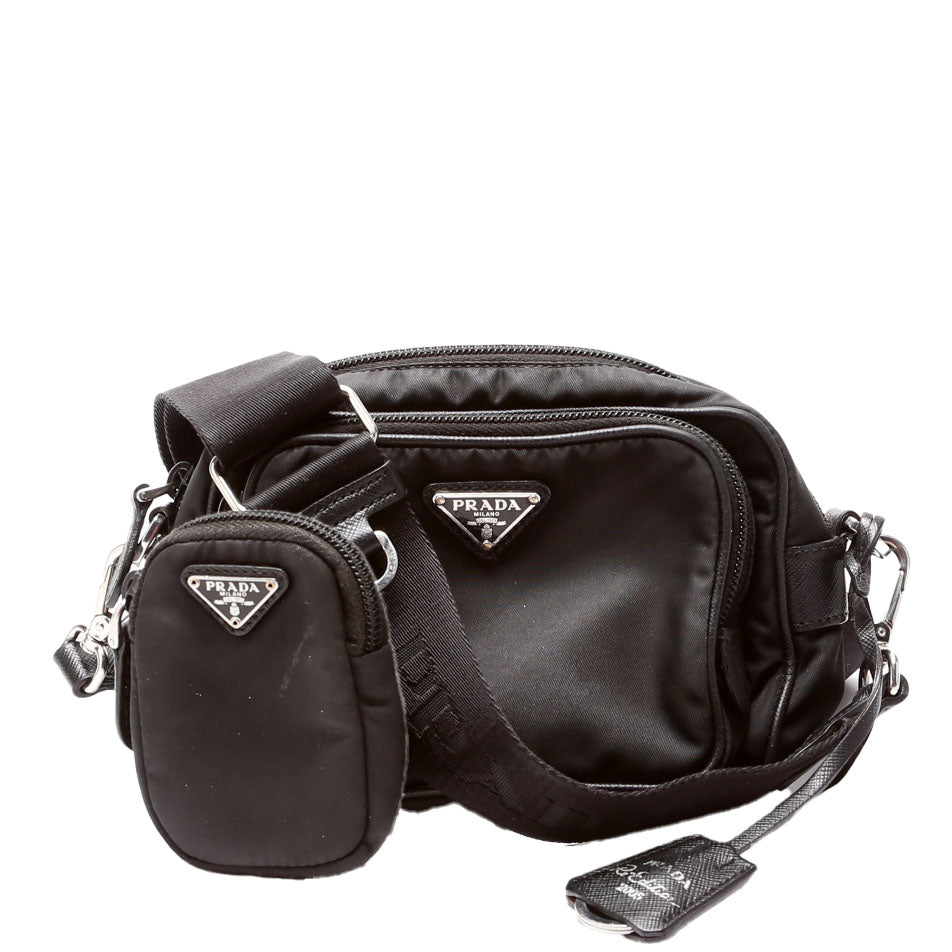 Prada Re Saffiano Re Edition Camera Bag Nylon Black Travel Bag