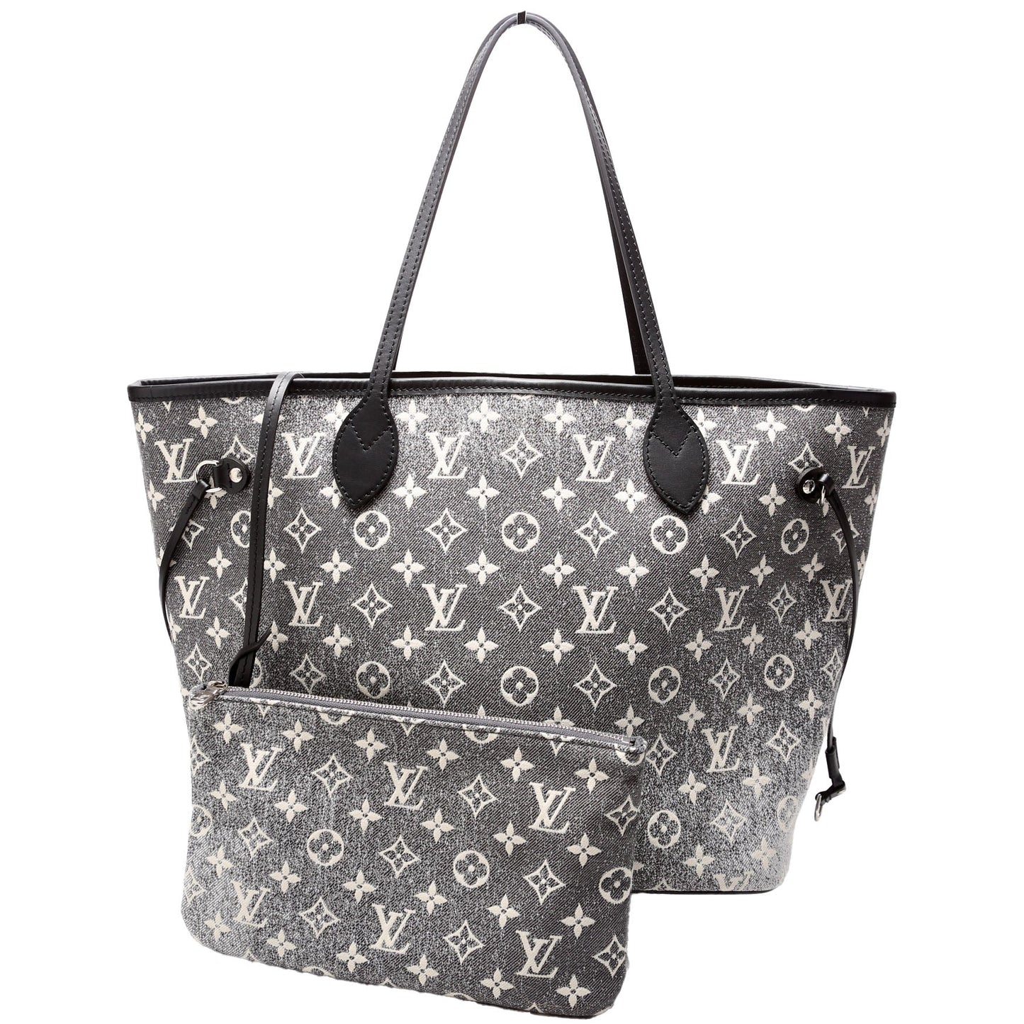 Louis Vuitton Neverfull W MM Denim Jacquard Monogram Wallet Case