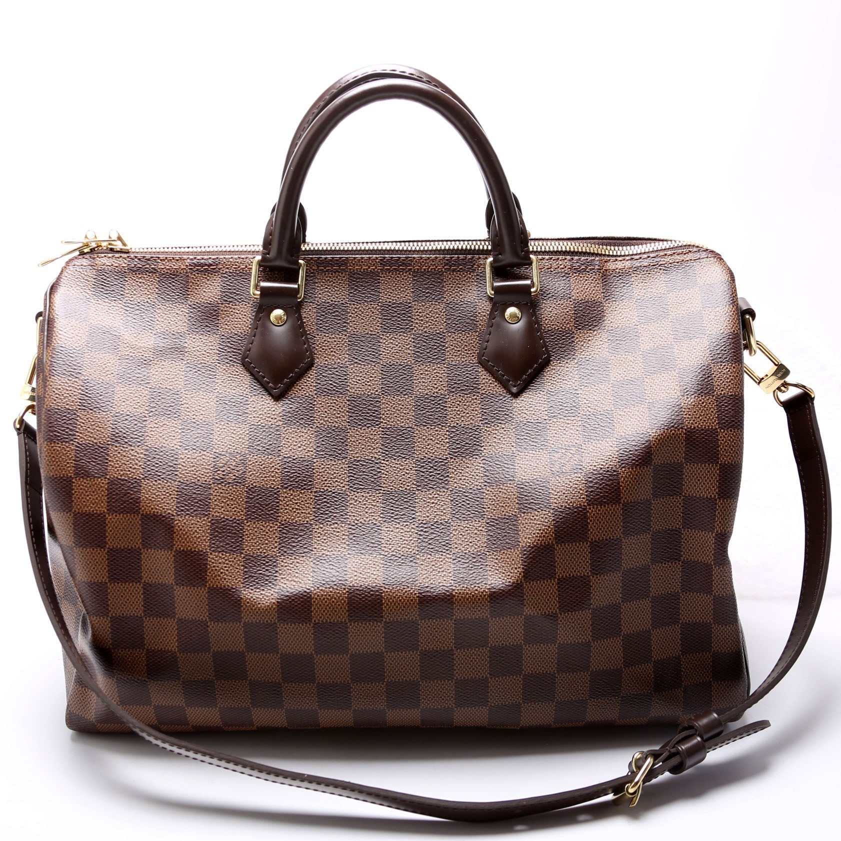 Louis Vuitton Speedy 35 Bandouliere Ebene Damier Handbag Ebene 15