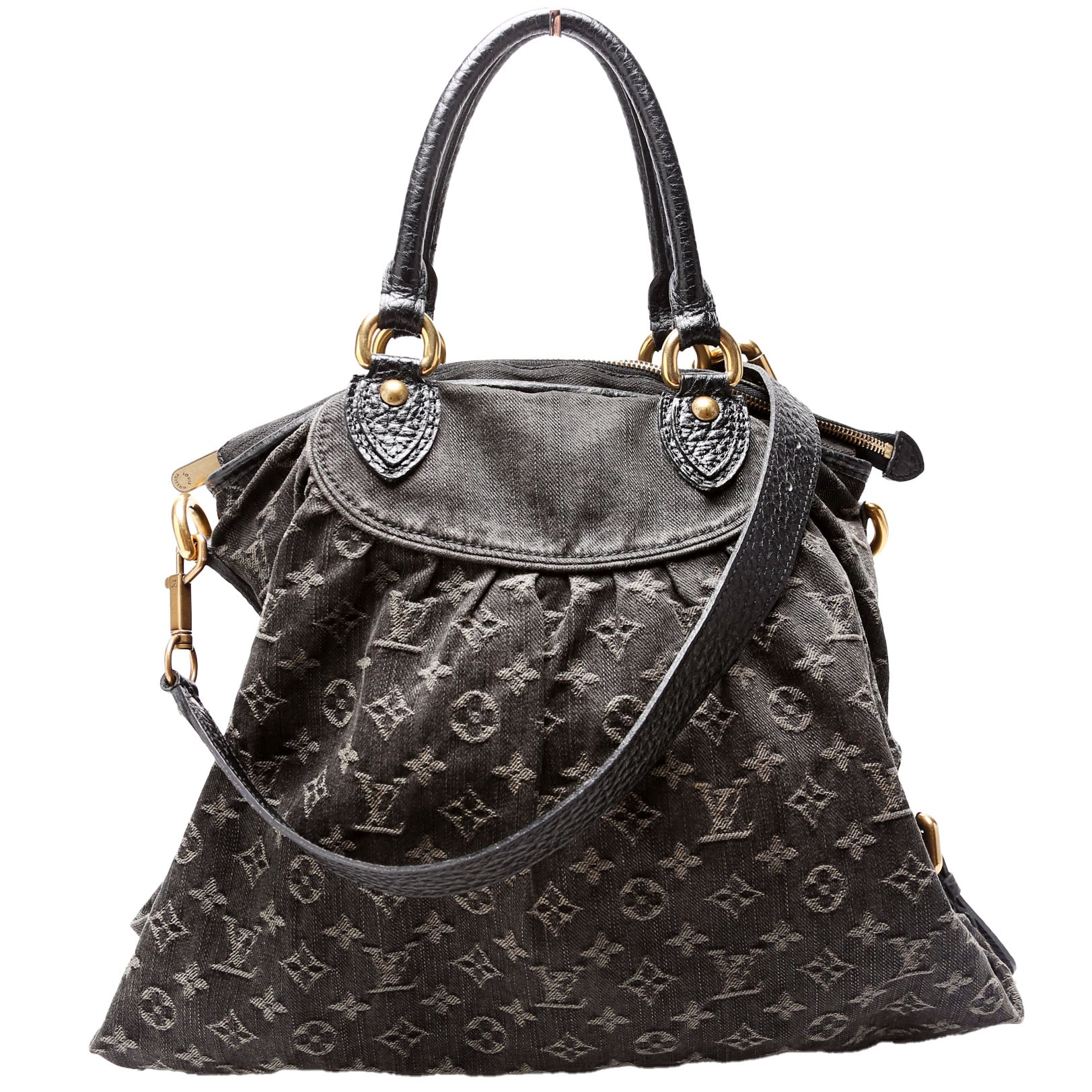 Louis Vuitton Neo Cabby MM Denim Black Handbag