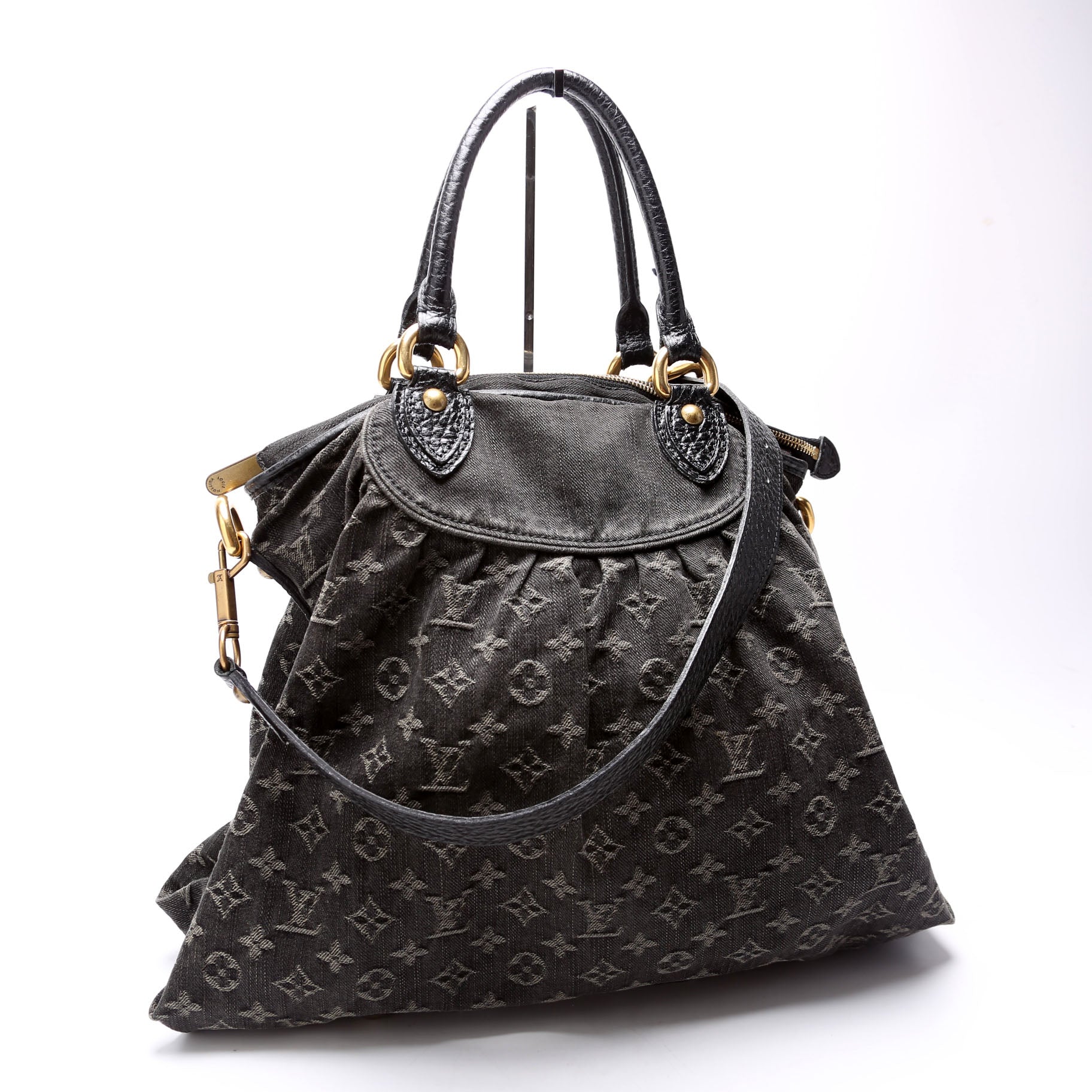 Louis Vuitton Neo Cabby MM Denim Black Handbag