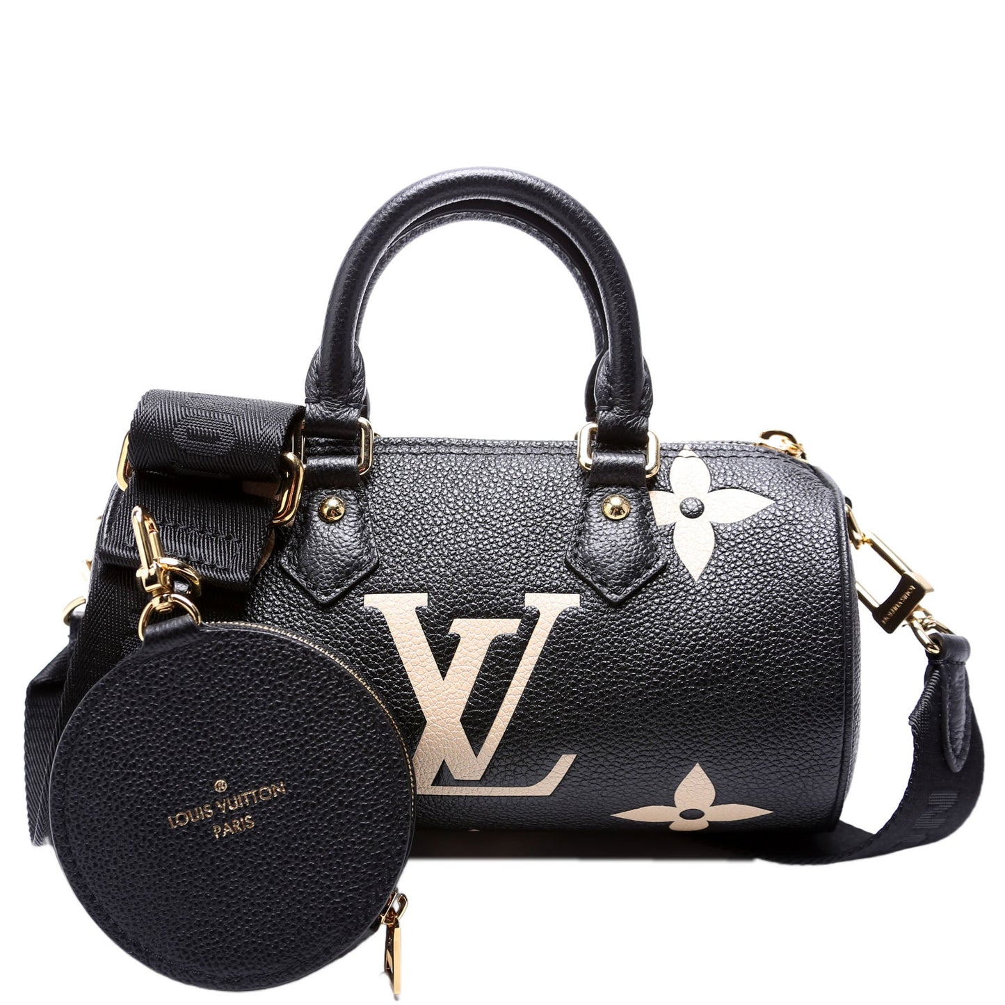 Louis Vuitton Papillon BB Bicolor Empreinte Black Beige Handbag