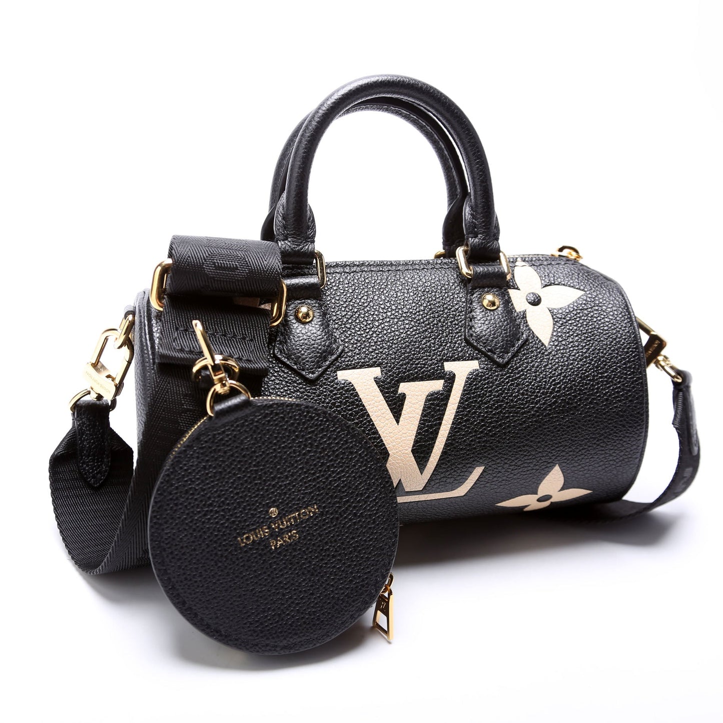 Louis Vuitton Papillon BB Bicolor Empreinte Black Beige Handbag