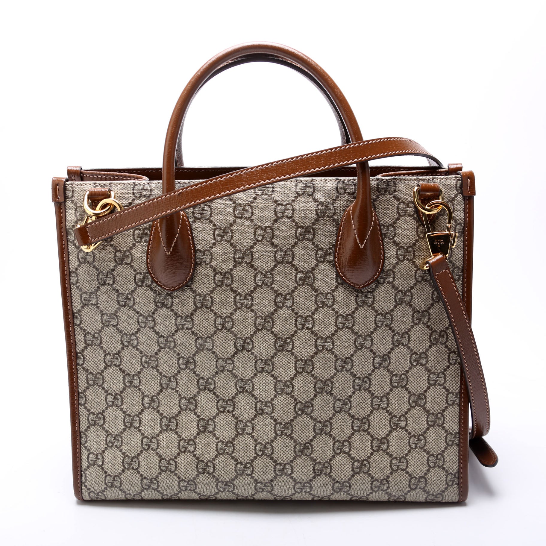 Gucci GG Interlocking GG Canvas Brown Small Tote Bag