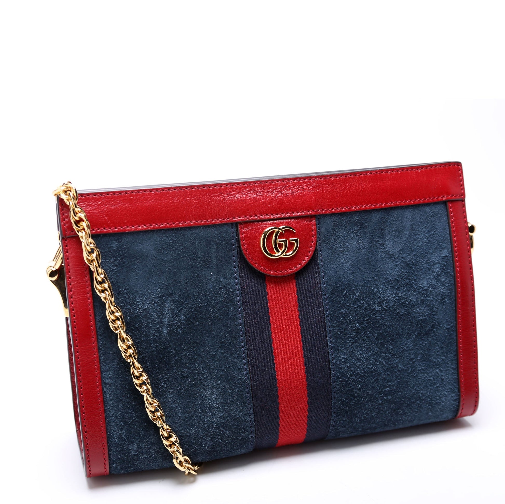 Gucci Ophidia Suede Red Navy Small Shoulder Bag