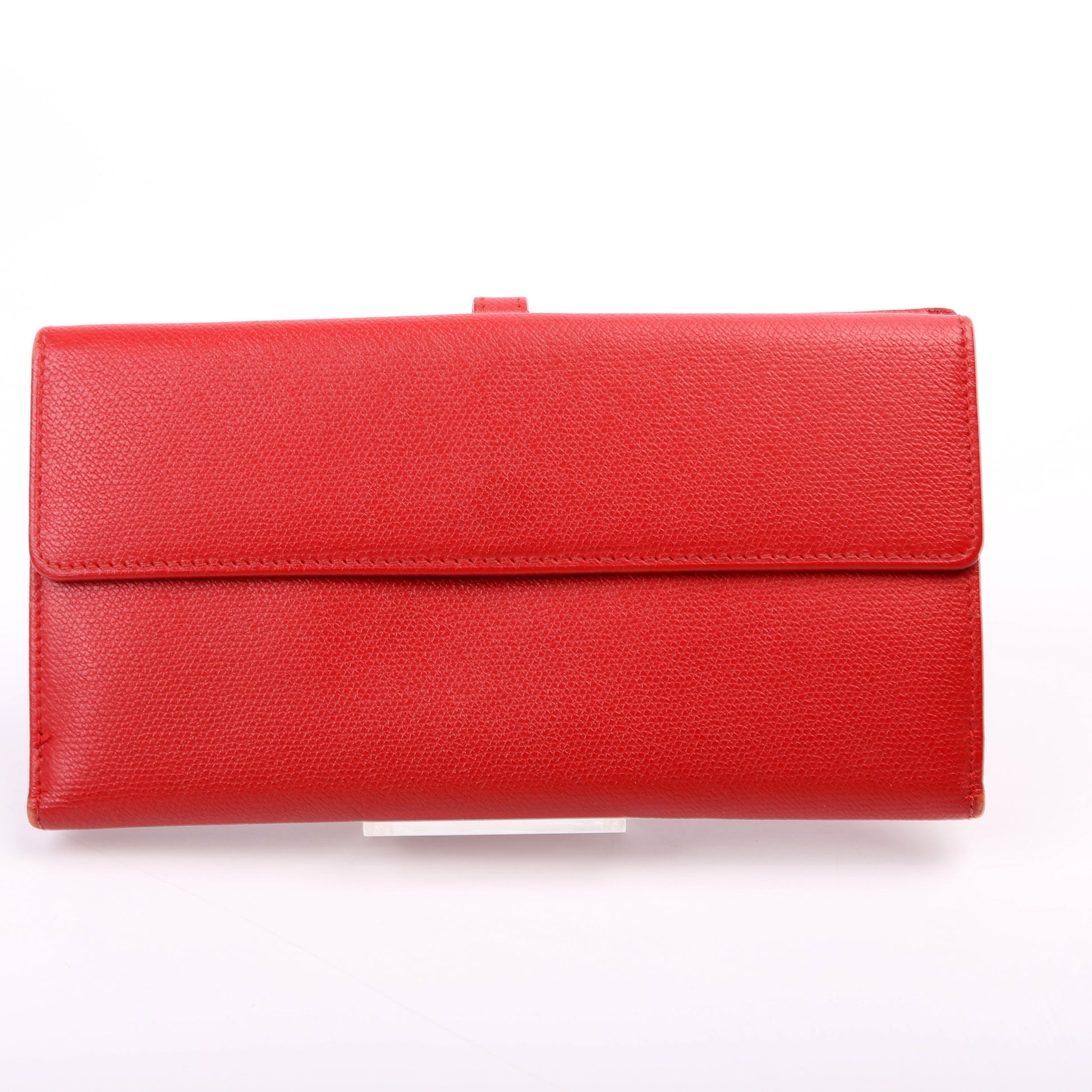 Chanel CC Button Long Wallet Grained Calfskin 9M Red