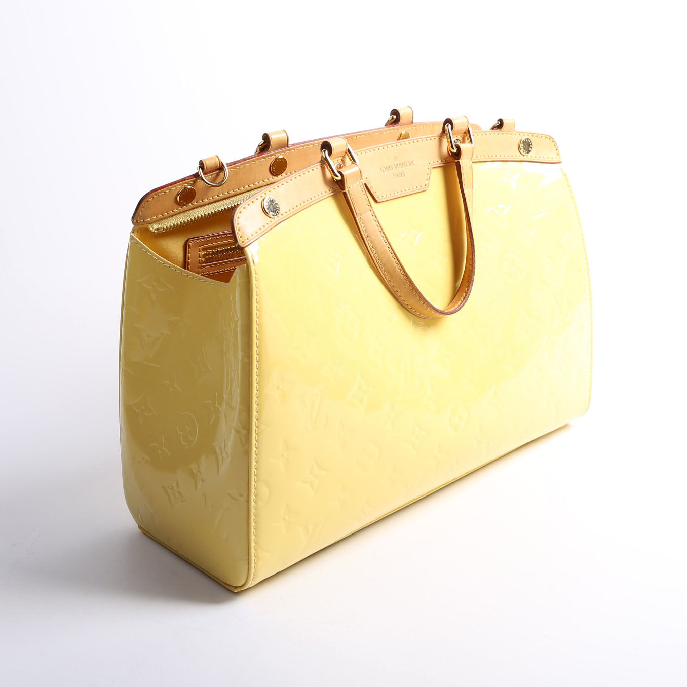 Louis Vuitton Brea MM Vernis Yellow Handbag