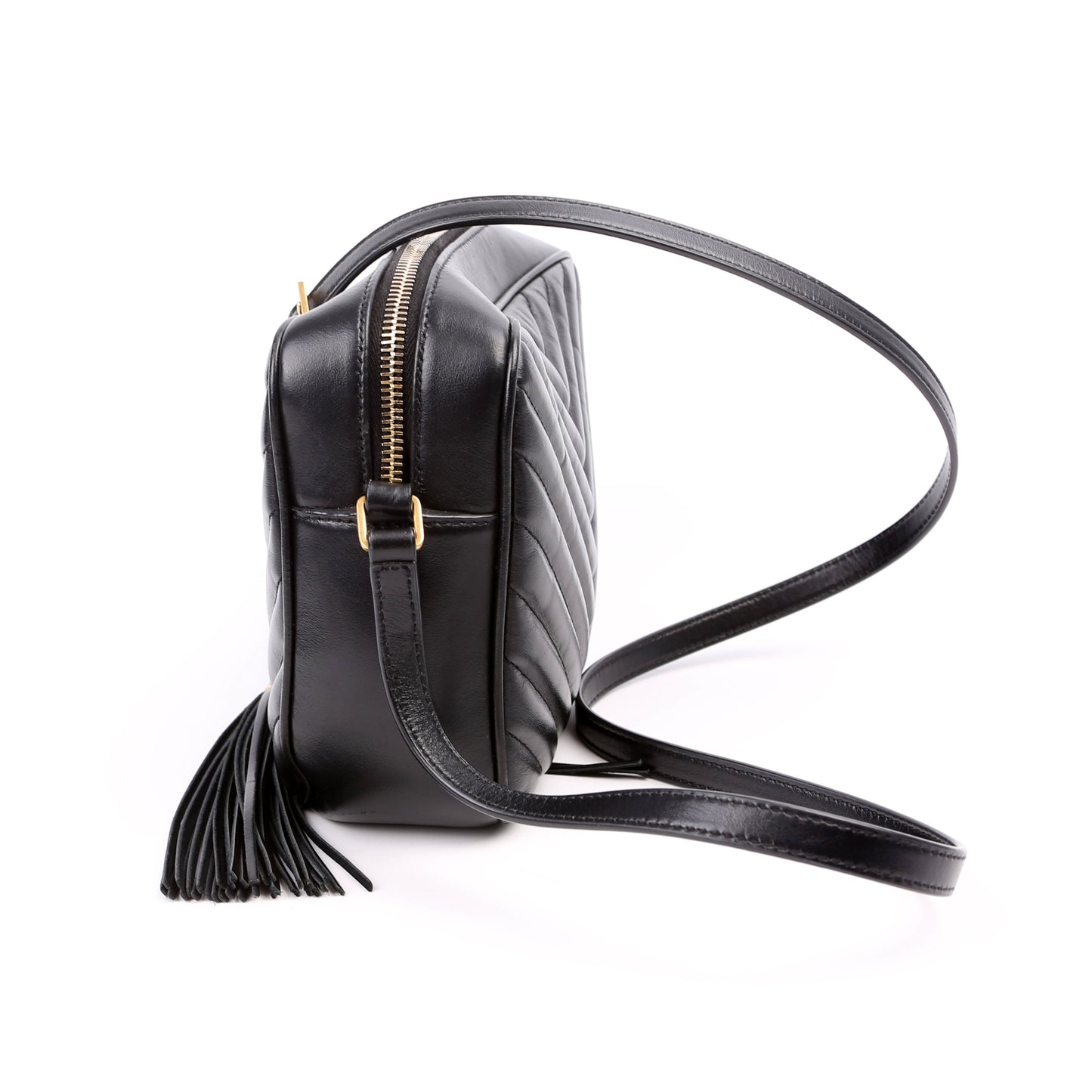 YSL Saint Laurent Lou Camera Bag Quilted Black Travel Bag 612544 Black 4