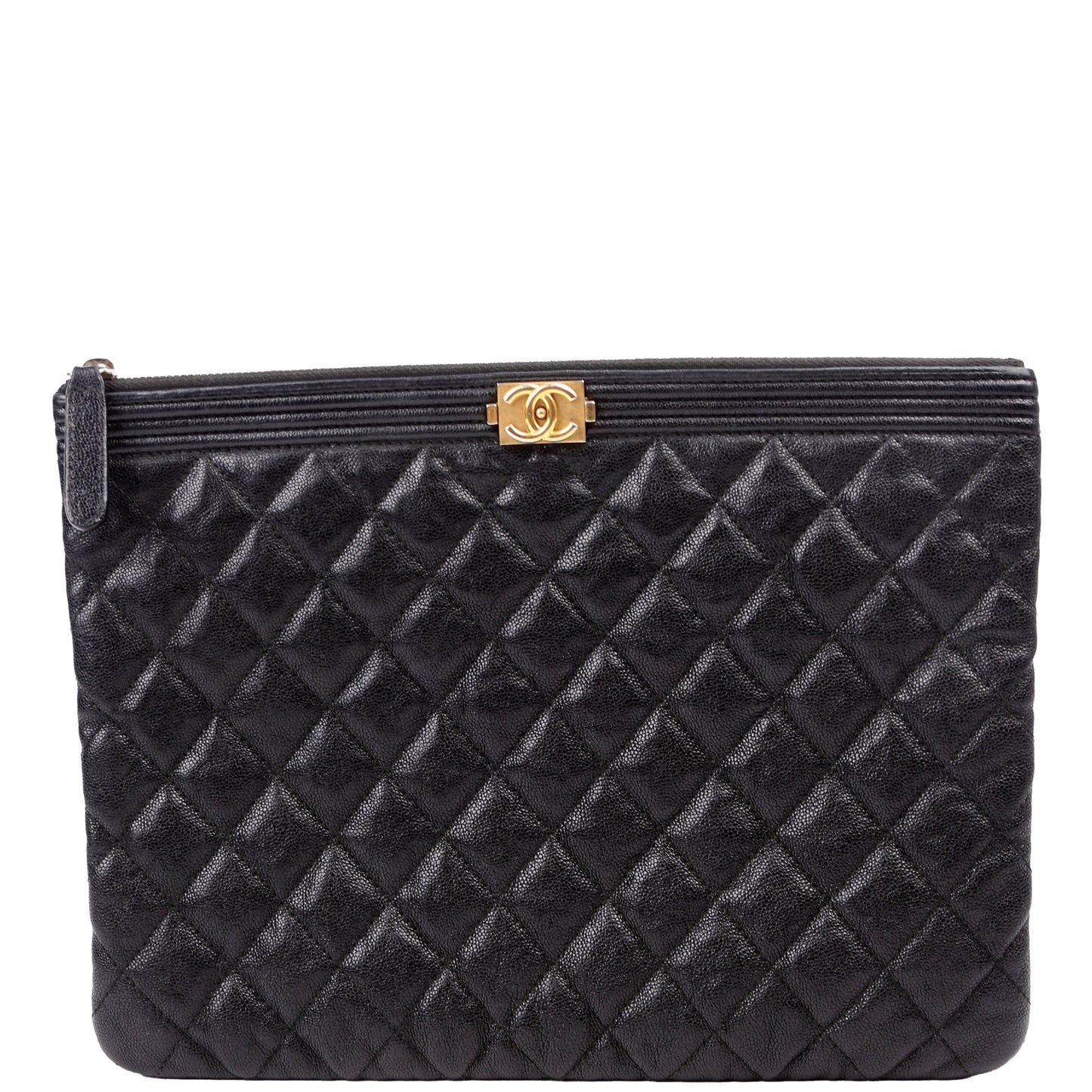 Chanel O Case Boy Medium Caviar Black