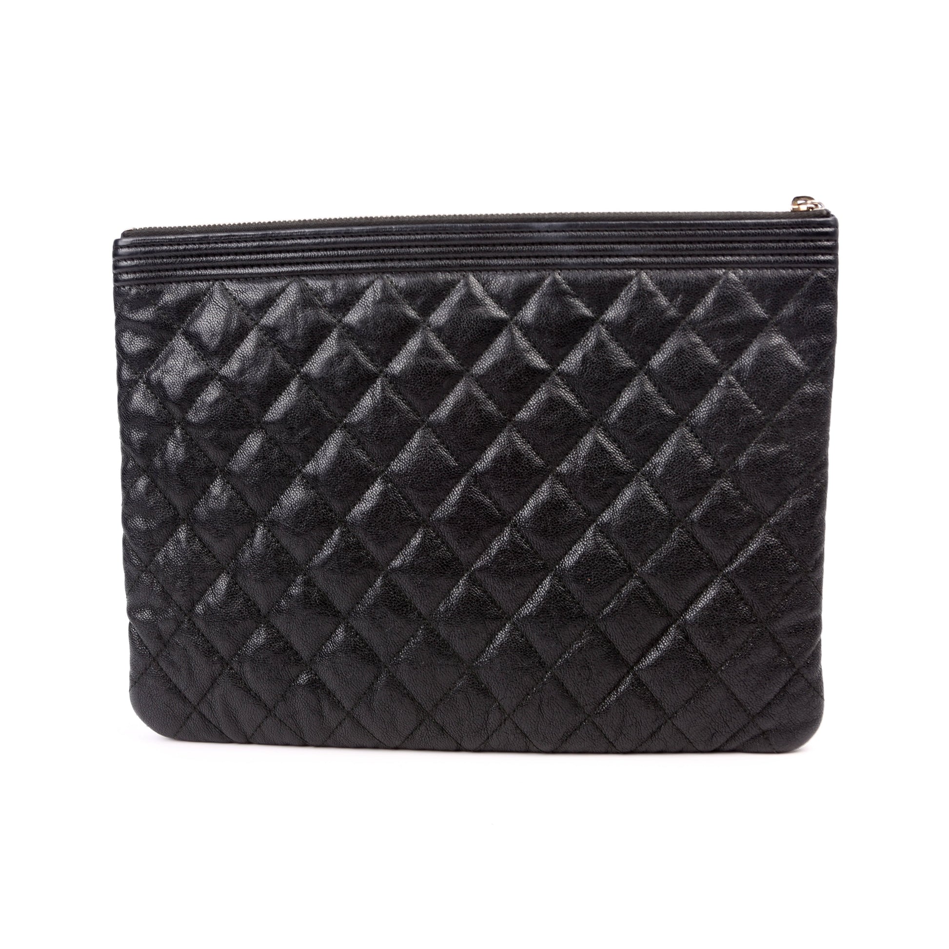 Chanel O Case Boy Medium Caviar Black