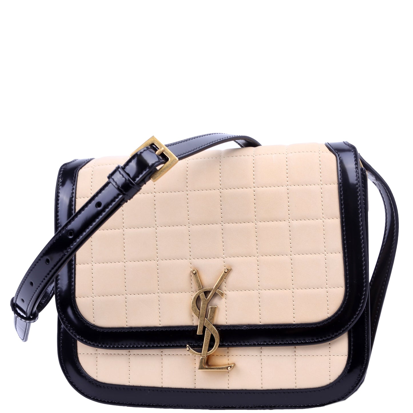 YSL Saint Laurent Saint Laurent Solferino Nubuck Bag Black Beige Travel Bag