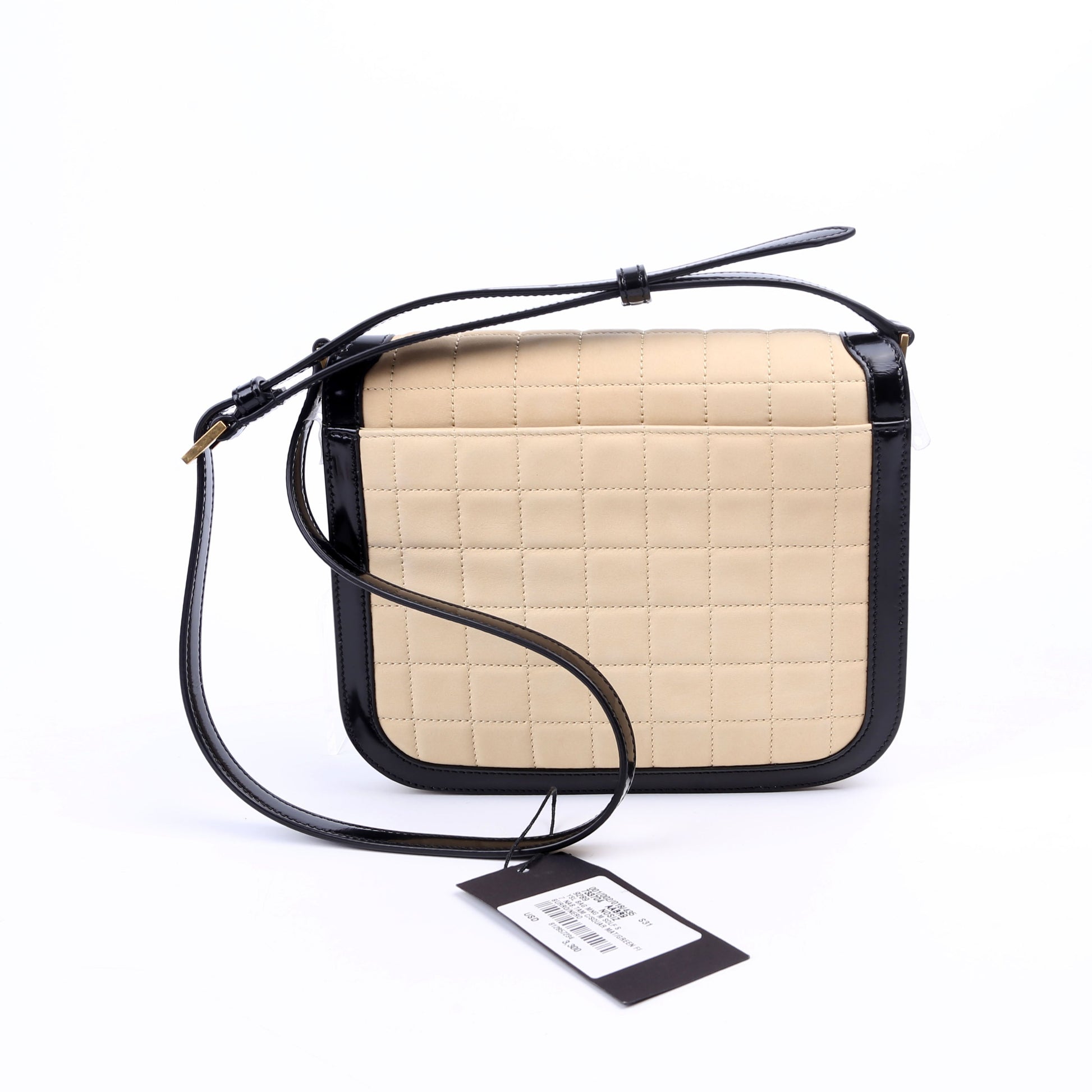 YSL Saint Laurent Saint Laurent Solferino Nubuck Bag Black Beige Travel Bag