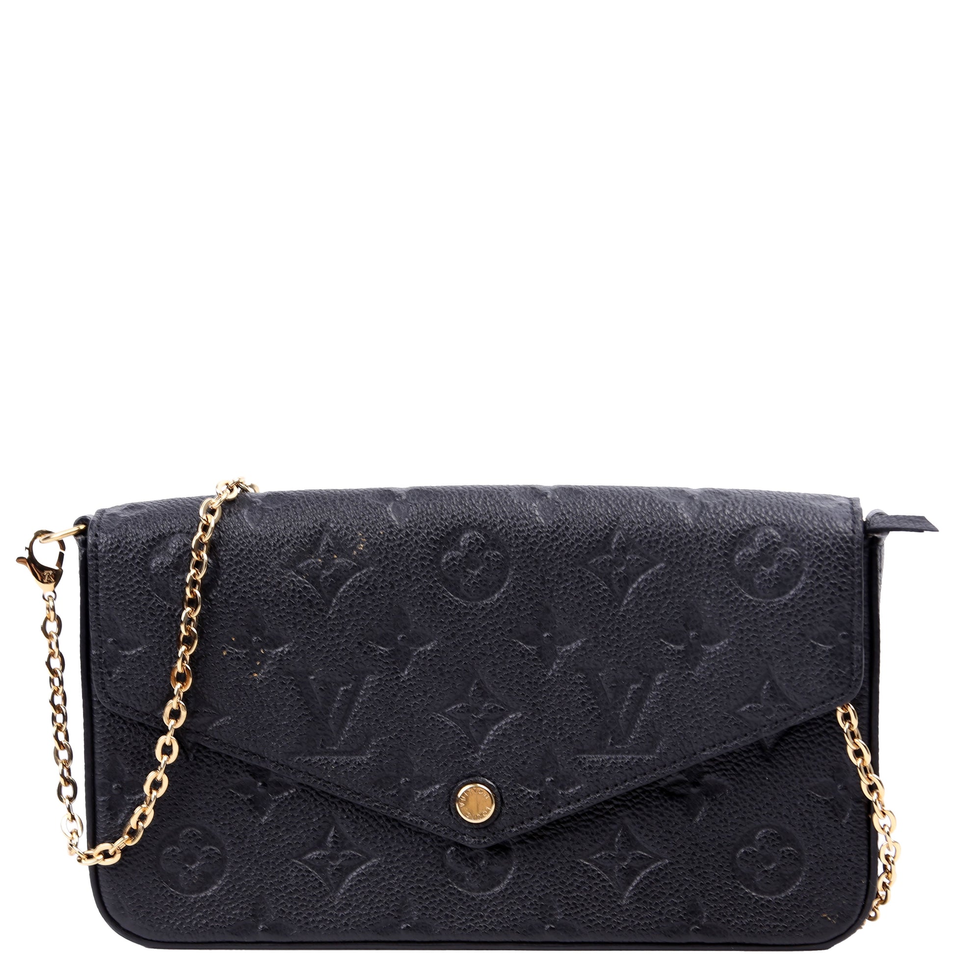 Louis Vuitton Pochette Felicie Empreinte Black Clutch Bag Black 10