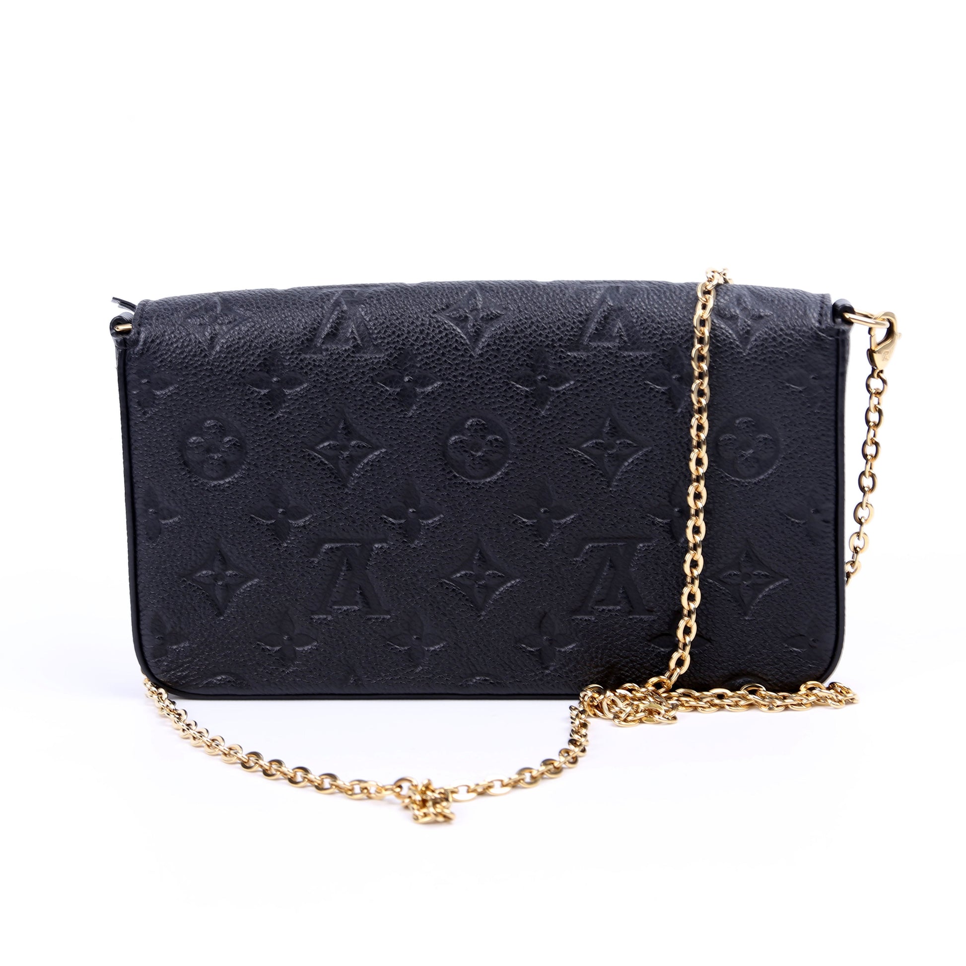 Louis Vuitton Pochette Felicie Empreinte Black Clutch Bag Black 10