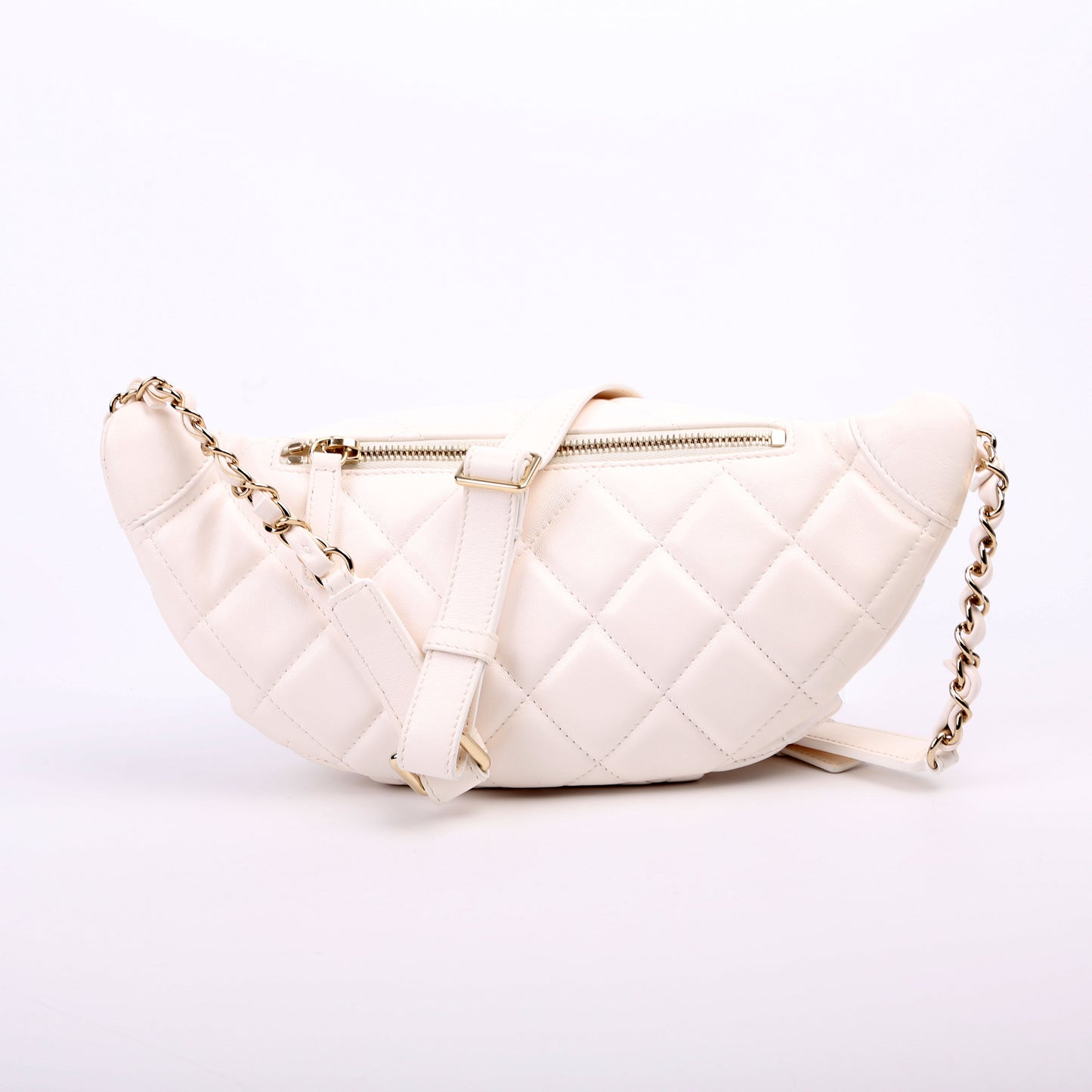 Chanel Matelasse Waist Chain Lambskin RFID White