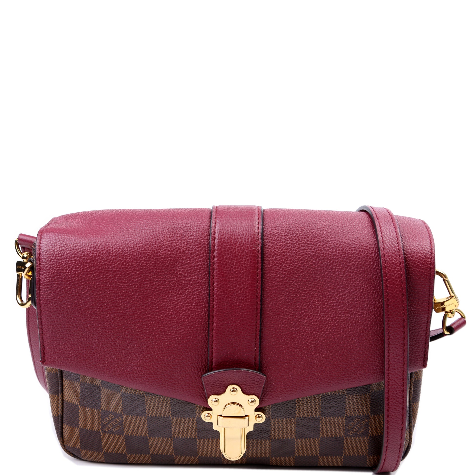 Louis Vuitton Clapton Ebene Burgundy Damier Crossbody Bag