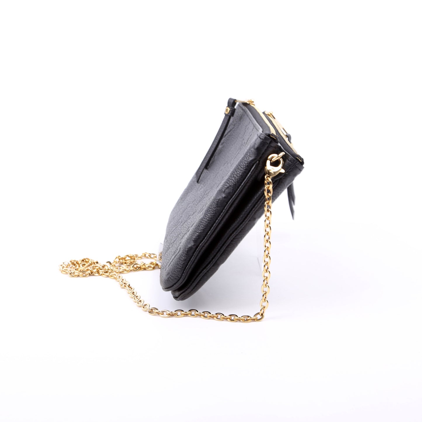 Louis Vuitton Double Zip Pochette Empreinte Black Clutch Bag