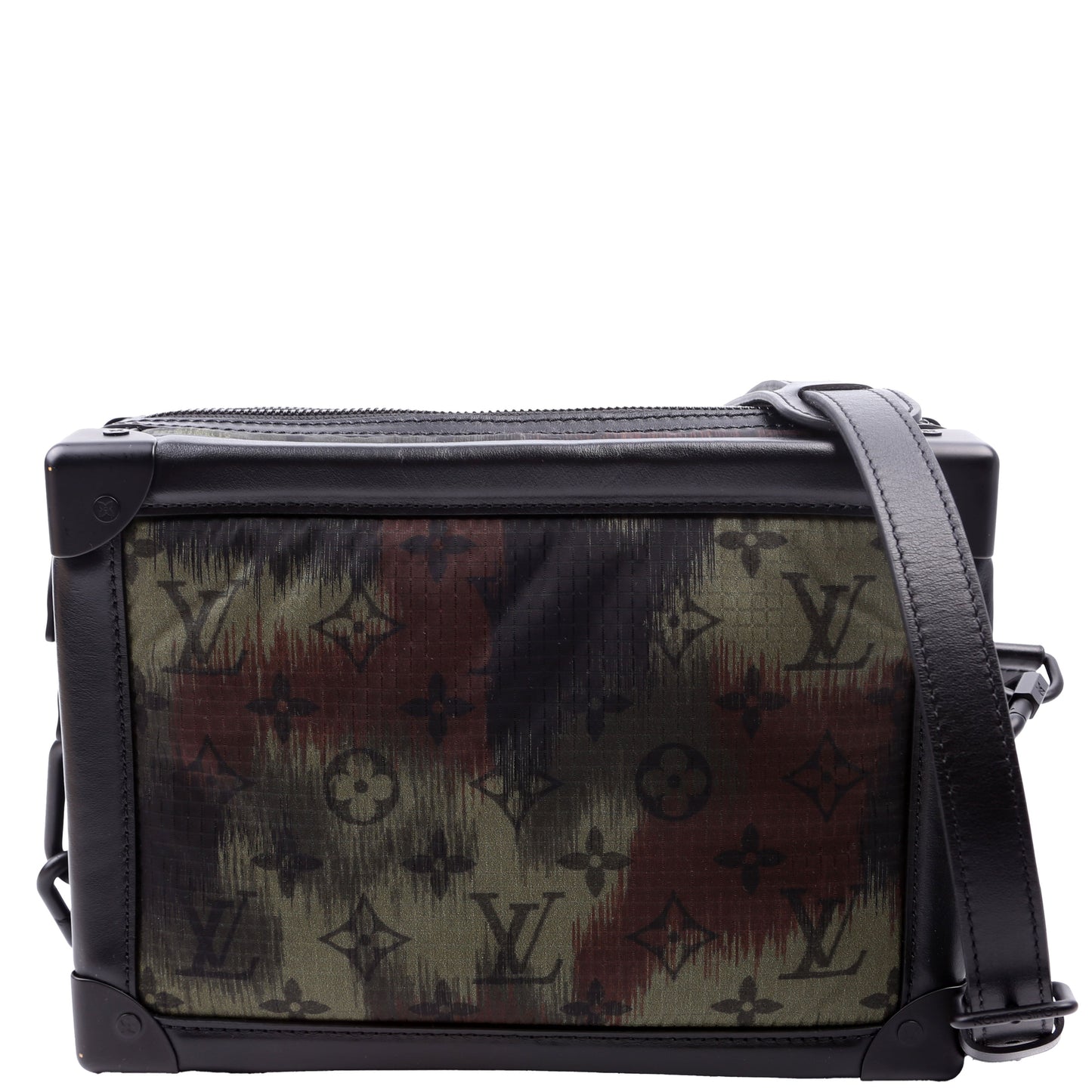 Louis Vuitton Soft Trunk Nylon Camouflage Monogram Black Green Handbag
