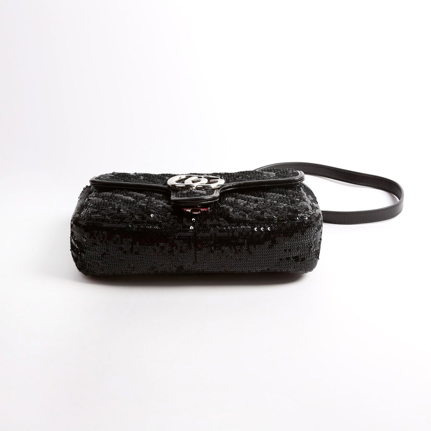 Gucci Marmont Sequin Black Mini Flap Shoulder Bag