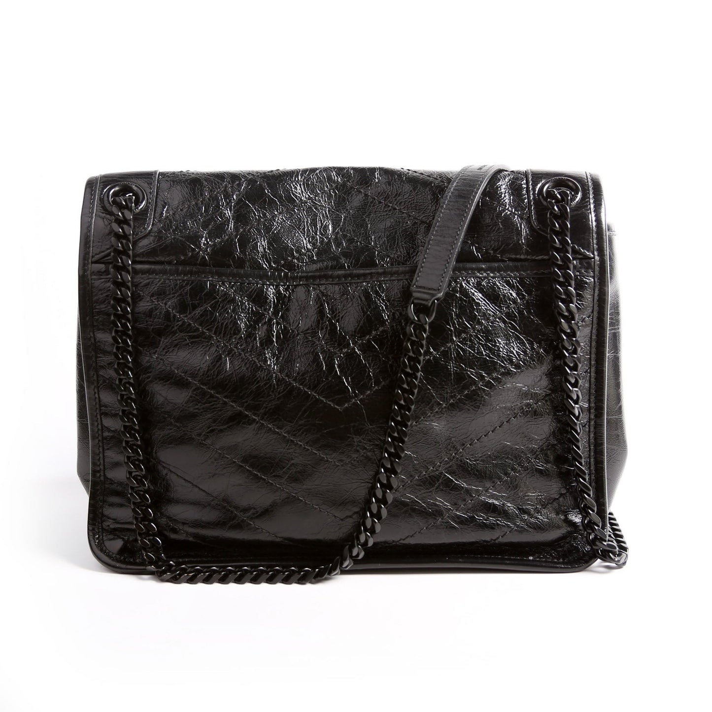 YSL Saint Laurent Saint Laurent Niki Crinkle Bag Leather Black Travel Bag