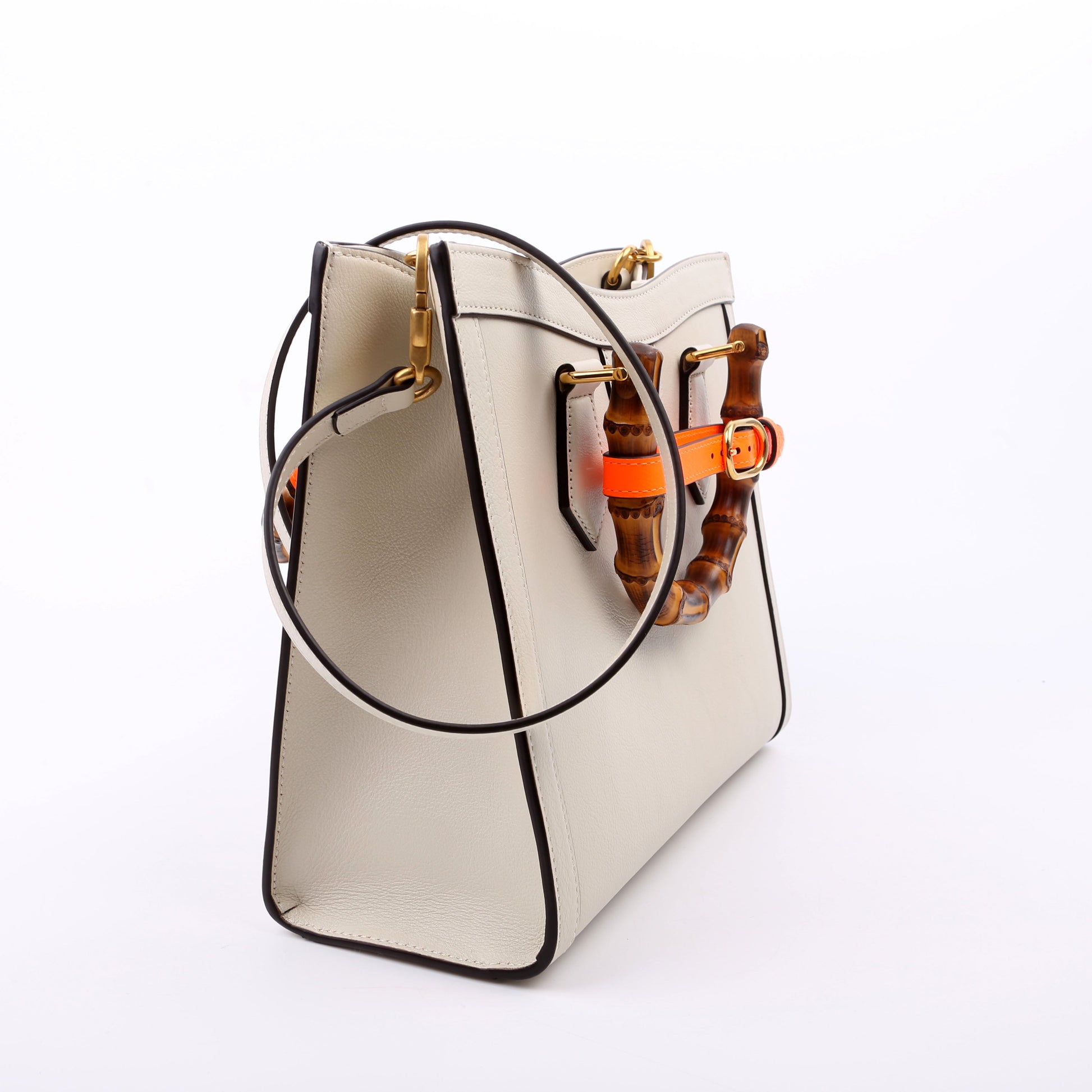 Gucci Diana Leather White Small Tote Bag