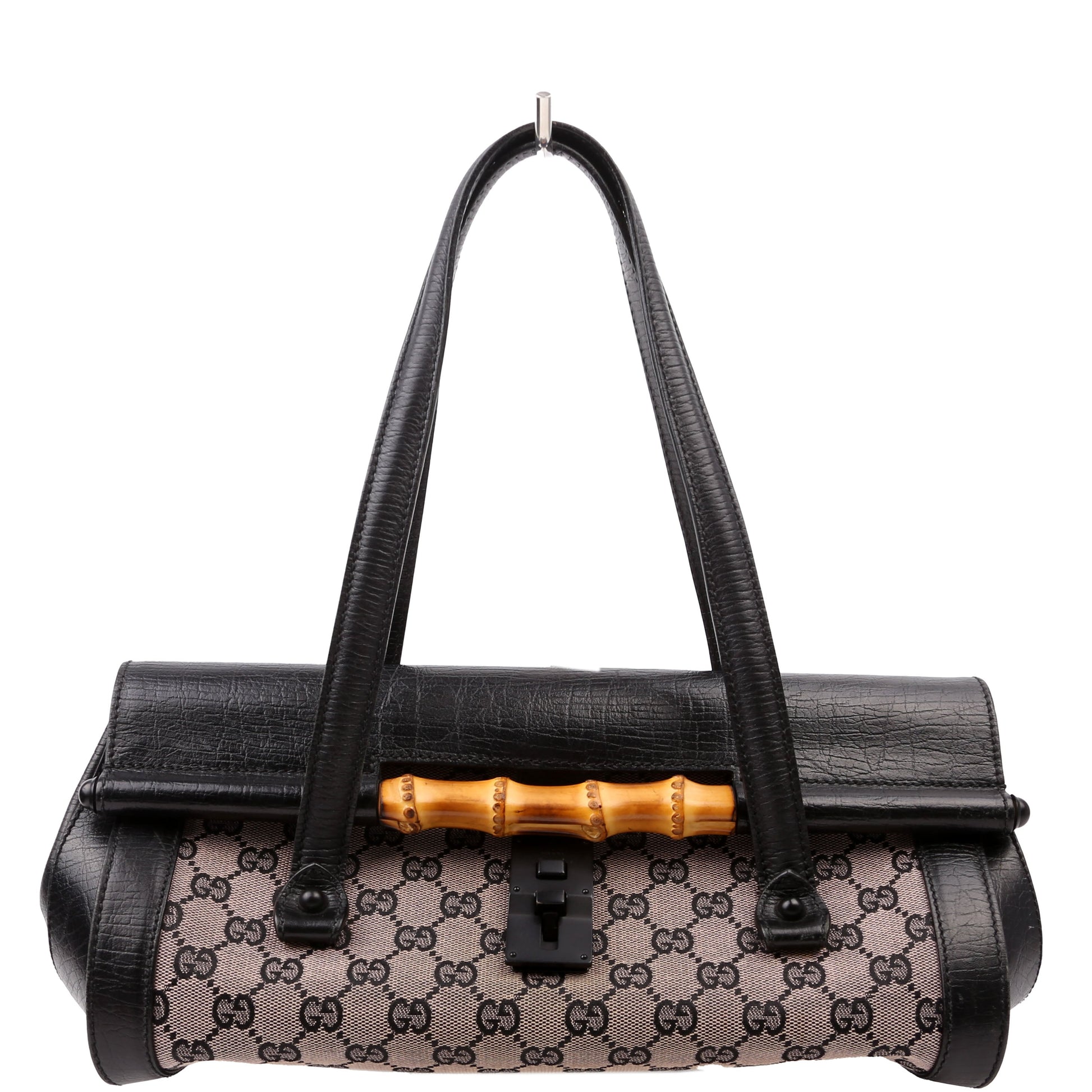 Gucci GG Bamboo Bullet Canvas Black Medium Travel Bag