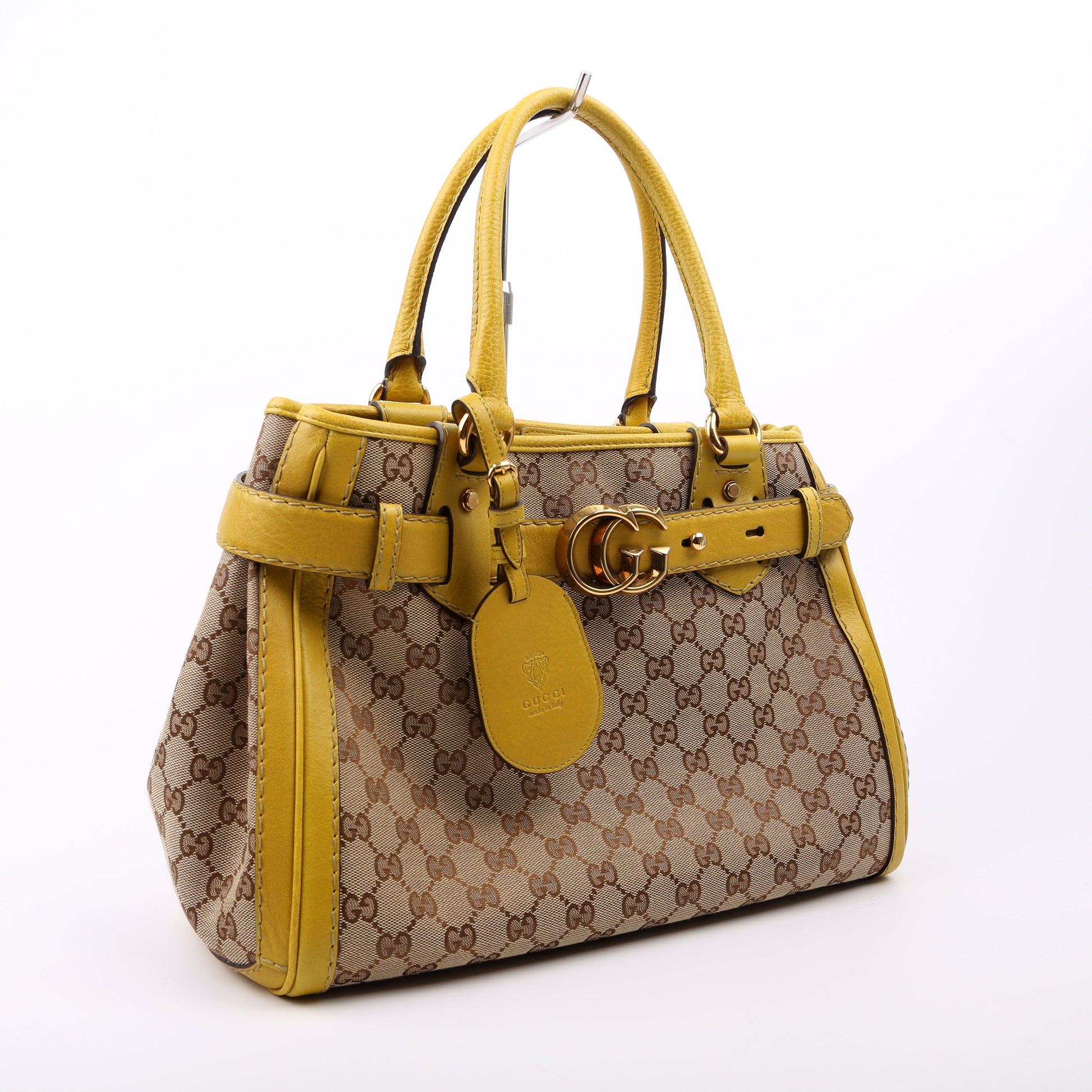 Gucci GG Running Yellow Canvas Medium Tote Bag