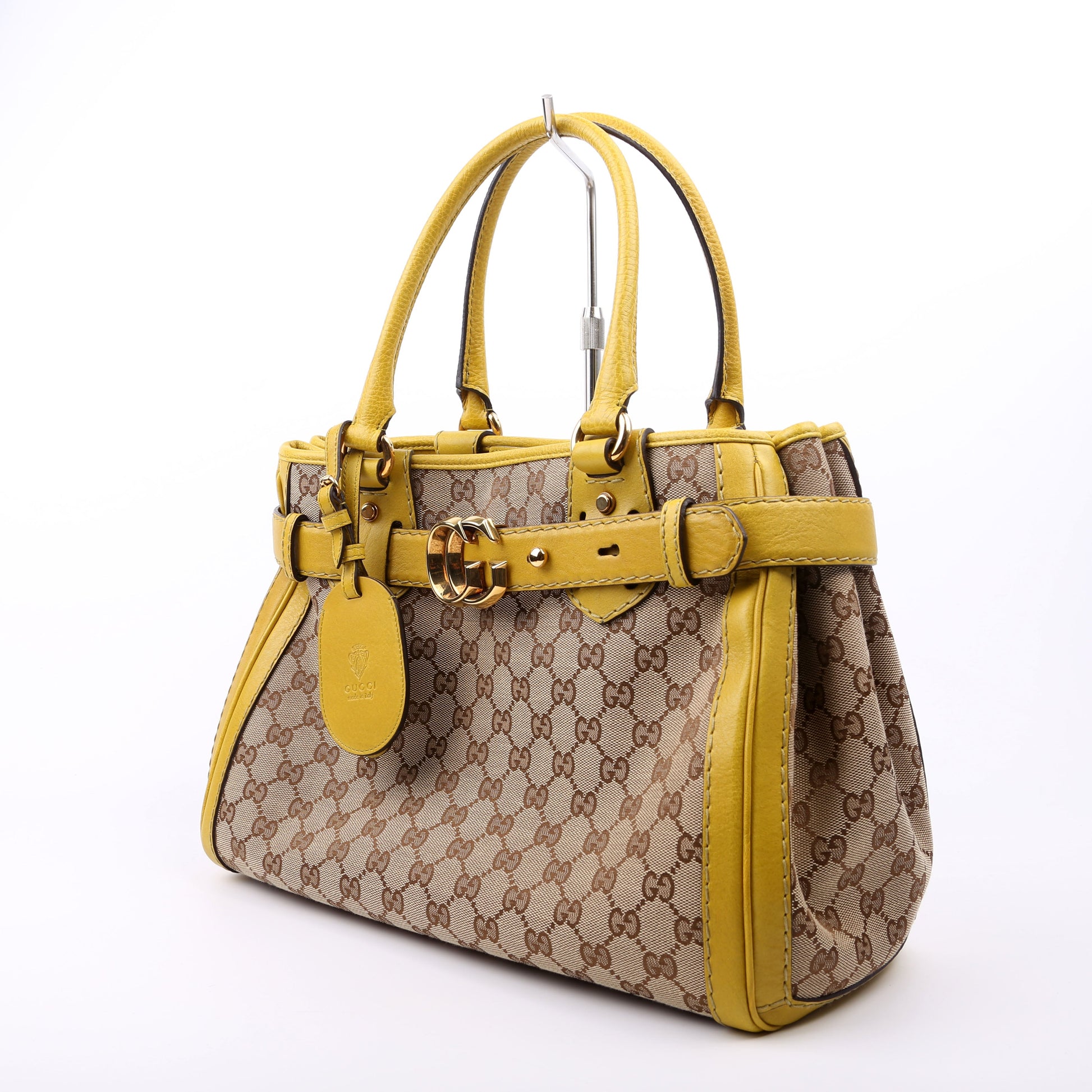 Gucci GG Running Yellow Canvas Medium Tote Bag