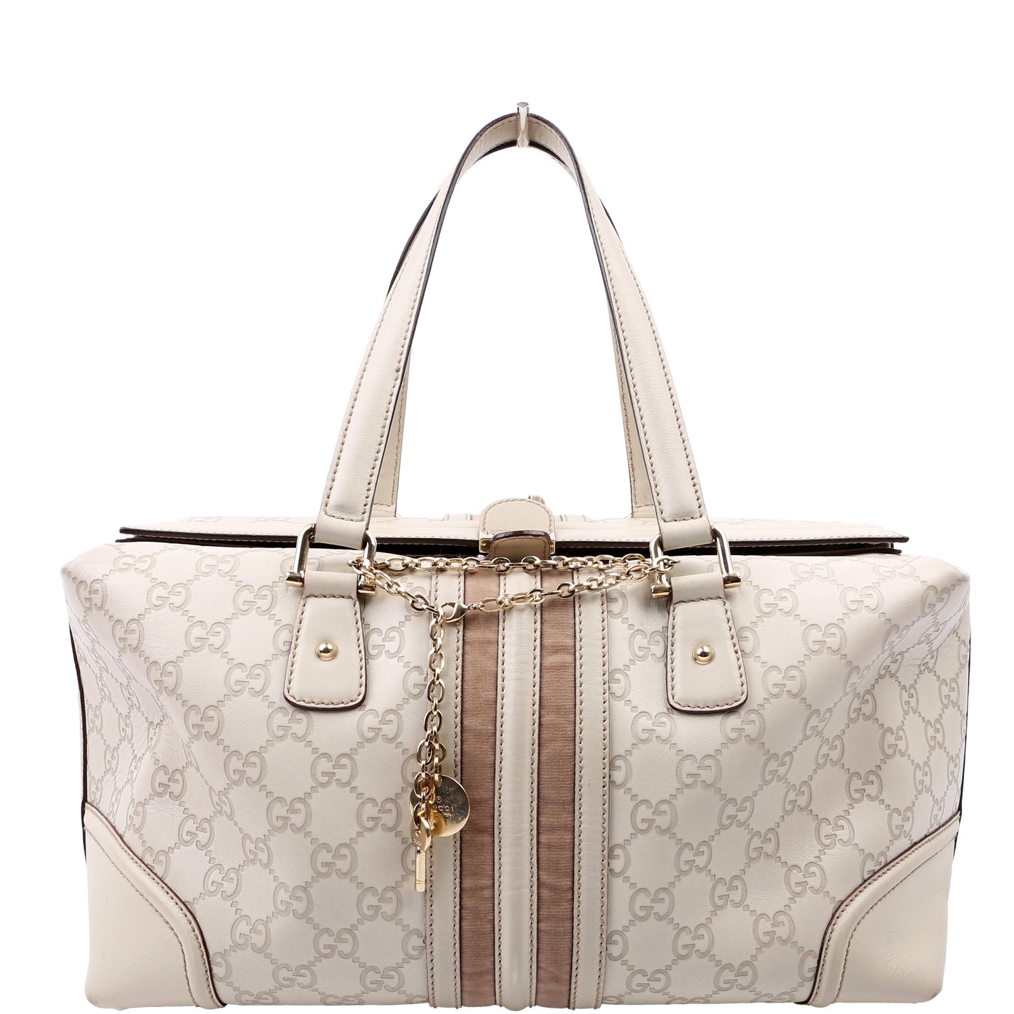 Gucci GG Treasure Boston White Travel Bag