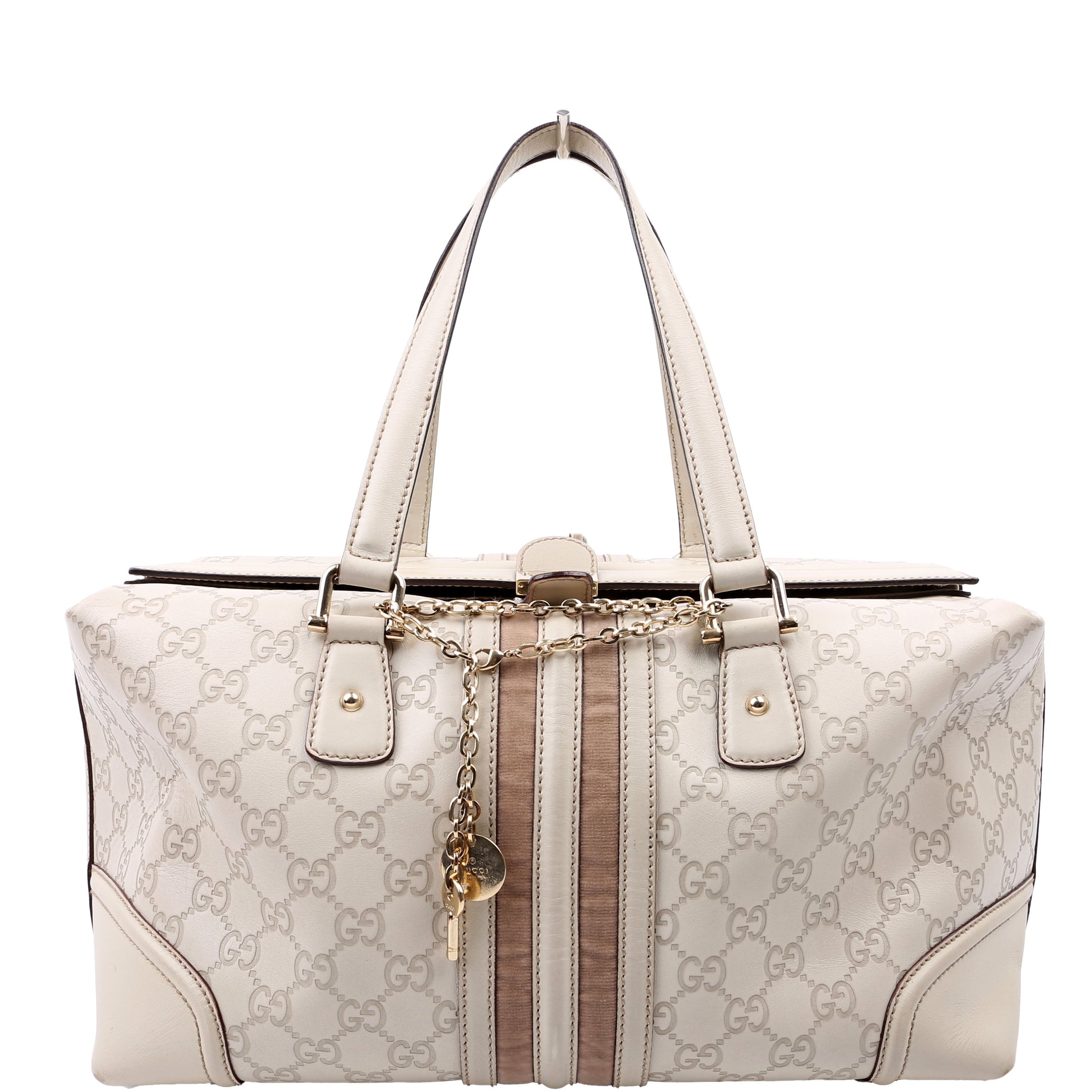 Gucci GG Treasure Boston White Travel Bag