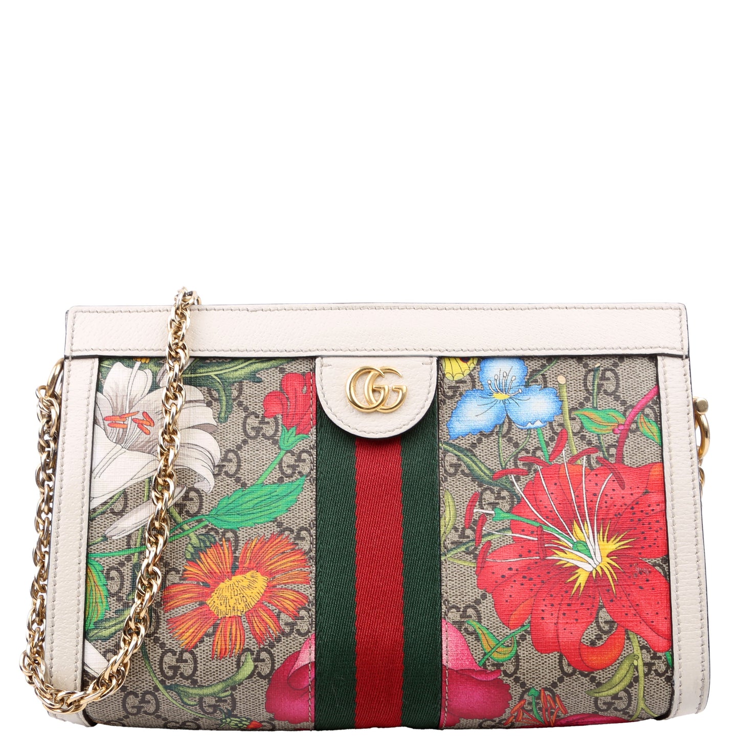 Gucci GG Supreme Flora Ophidia Small Chain Travel Bag Small Chain