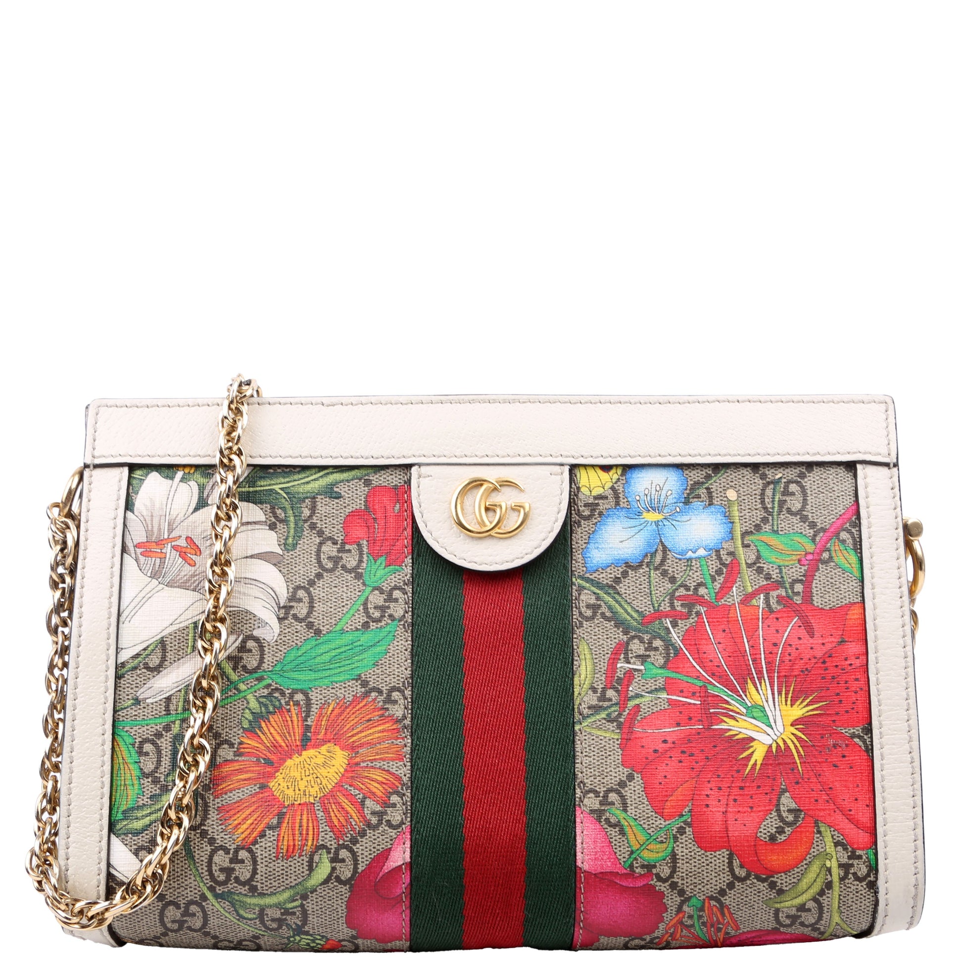 Gucci GG Supreme Flora Ophidia Small Chain Travel Bag Small Chain