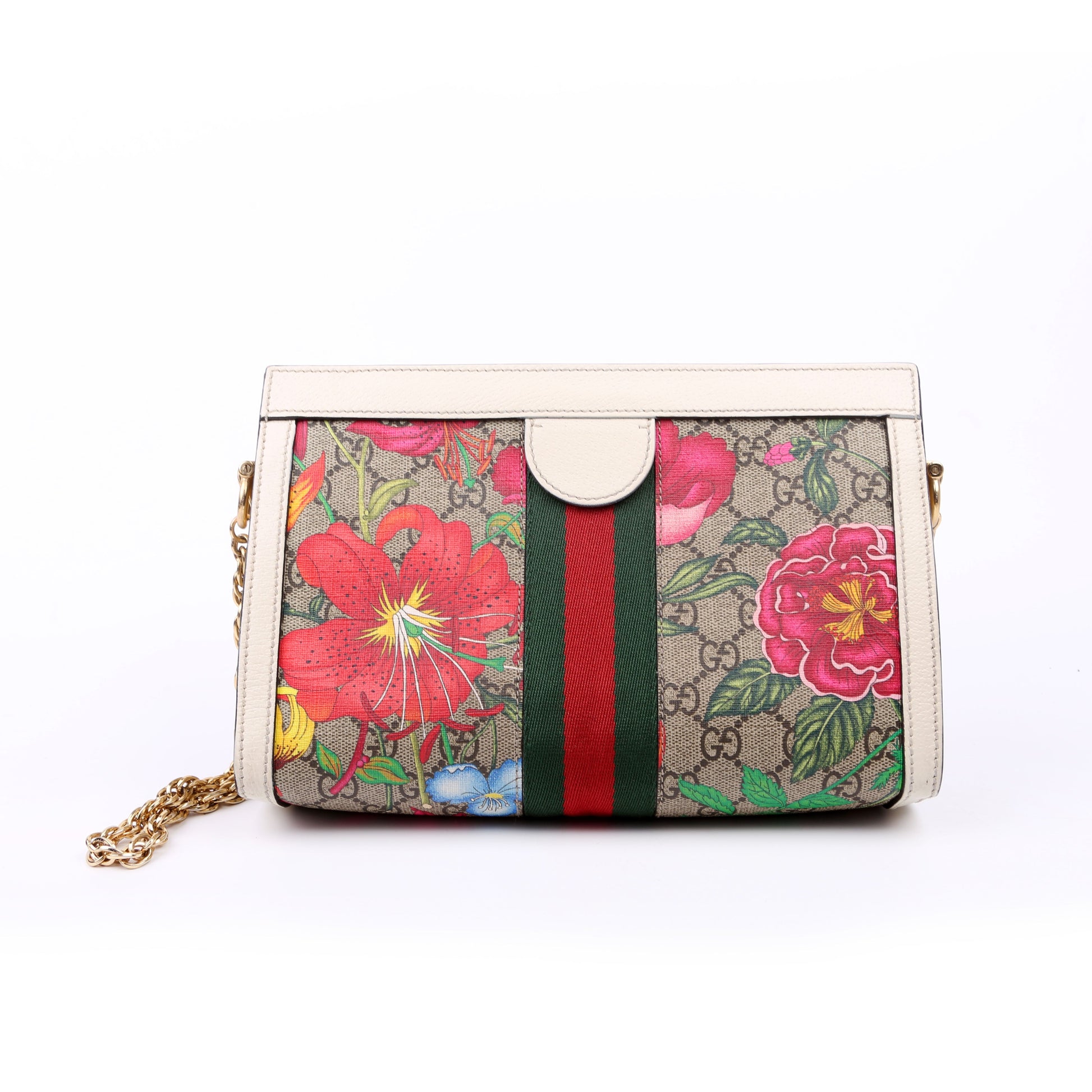 Gucci GG Supreme Flora Ophidia Small Chain Travel Bag Small Chain