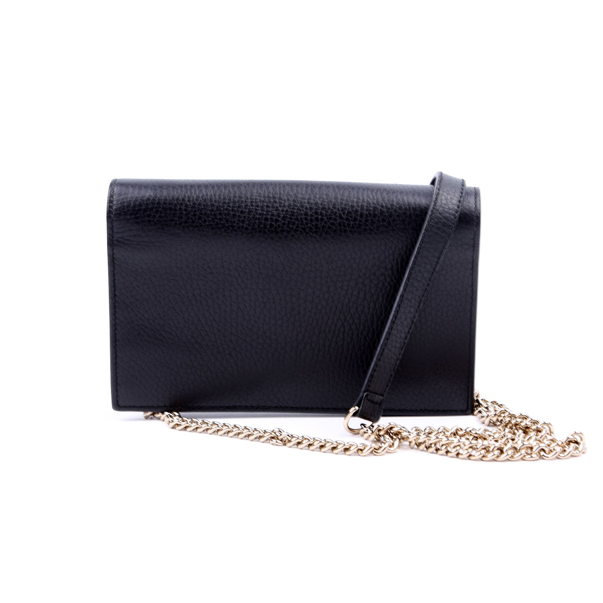 Gucci Interlocking G Black Chain Wallet Case