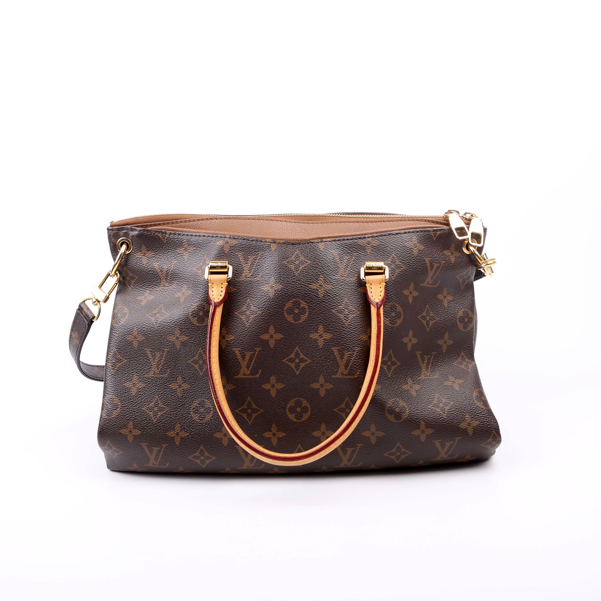 Louis Vuitton Pallas Side Monogram Canvas Brown Tote Bag