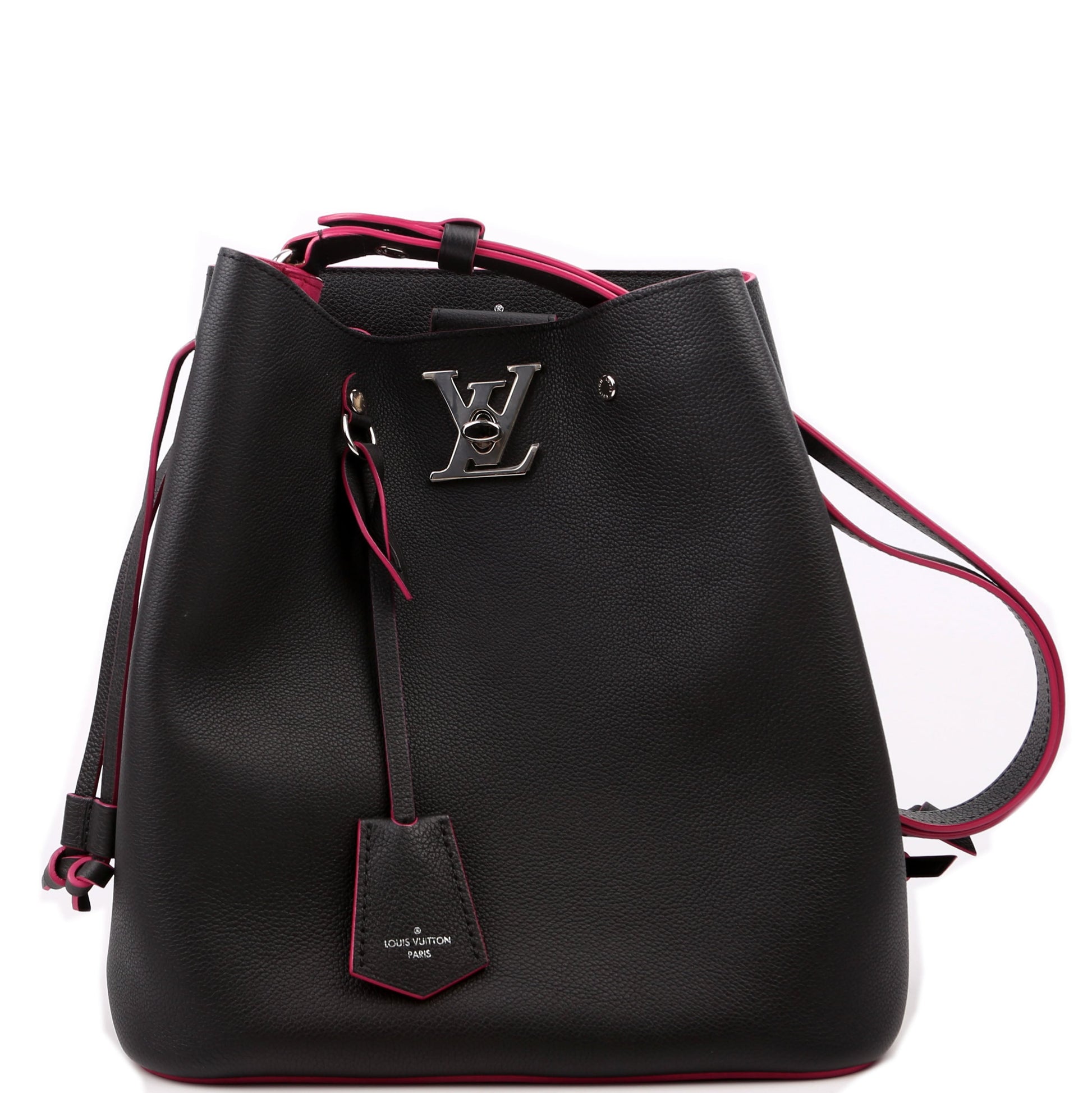 Louis Vuitton Lockme Black Pink Bucket Bag