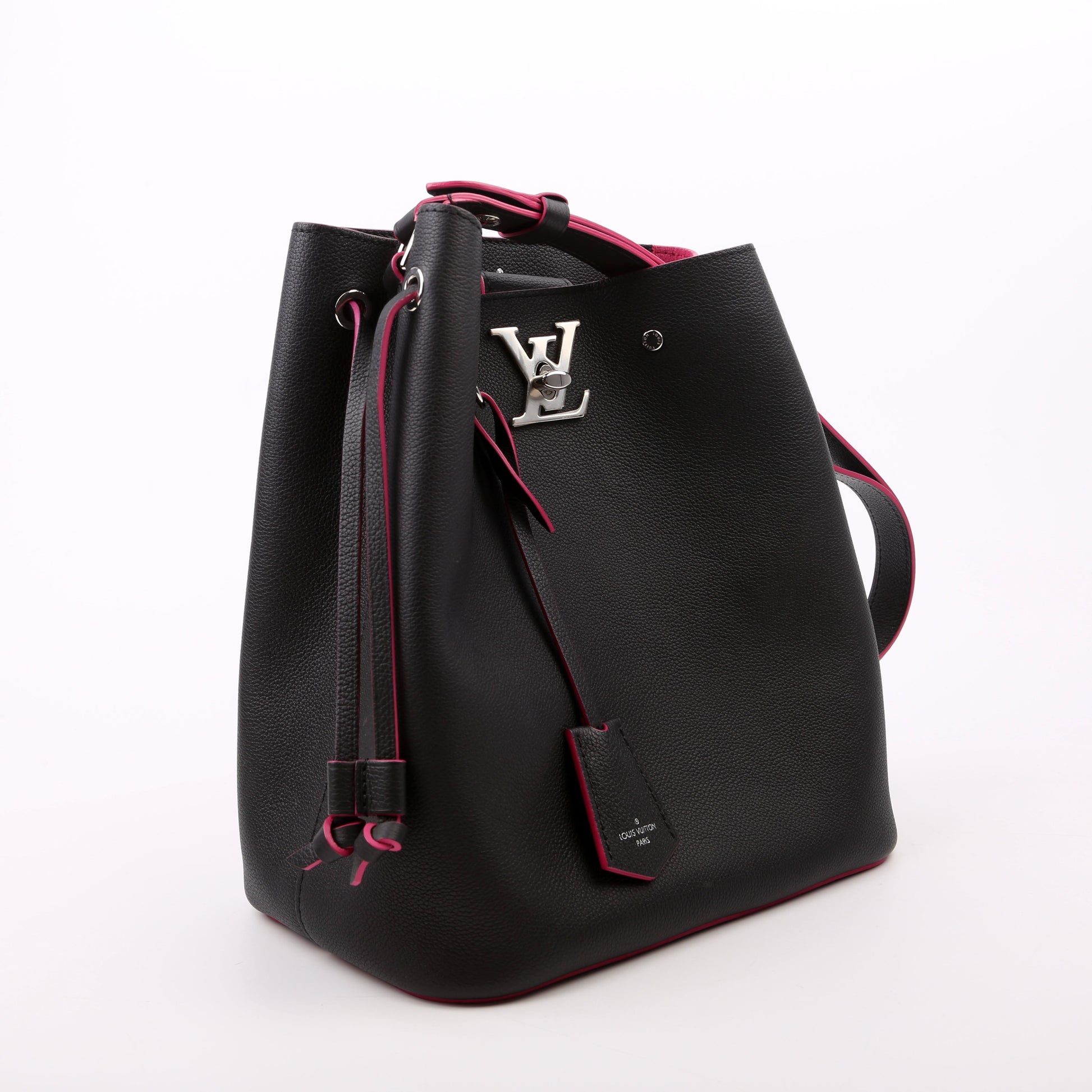 Louis Vuitton Lockme Black Pink Bucket Bag